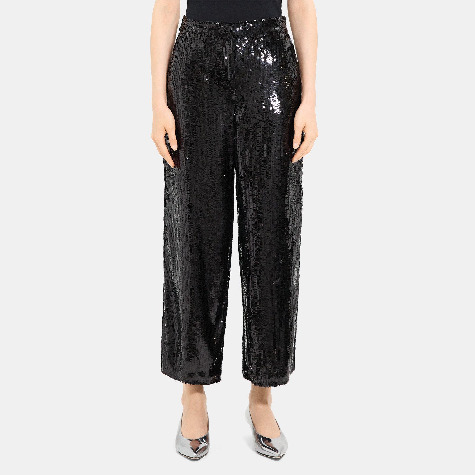 Relaxed Straight Pant in Recycled Sequins