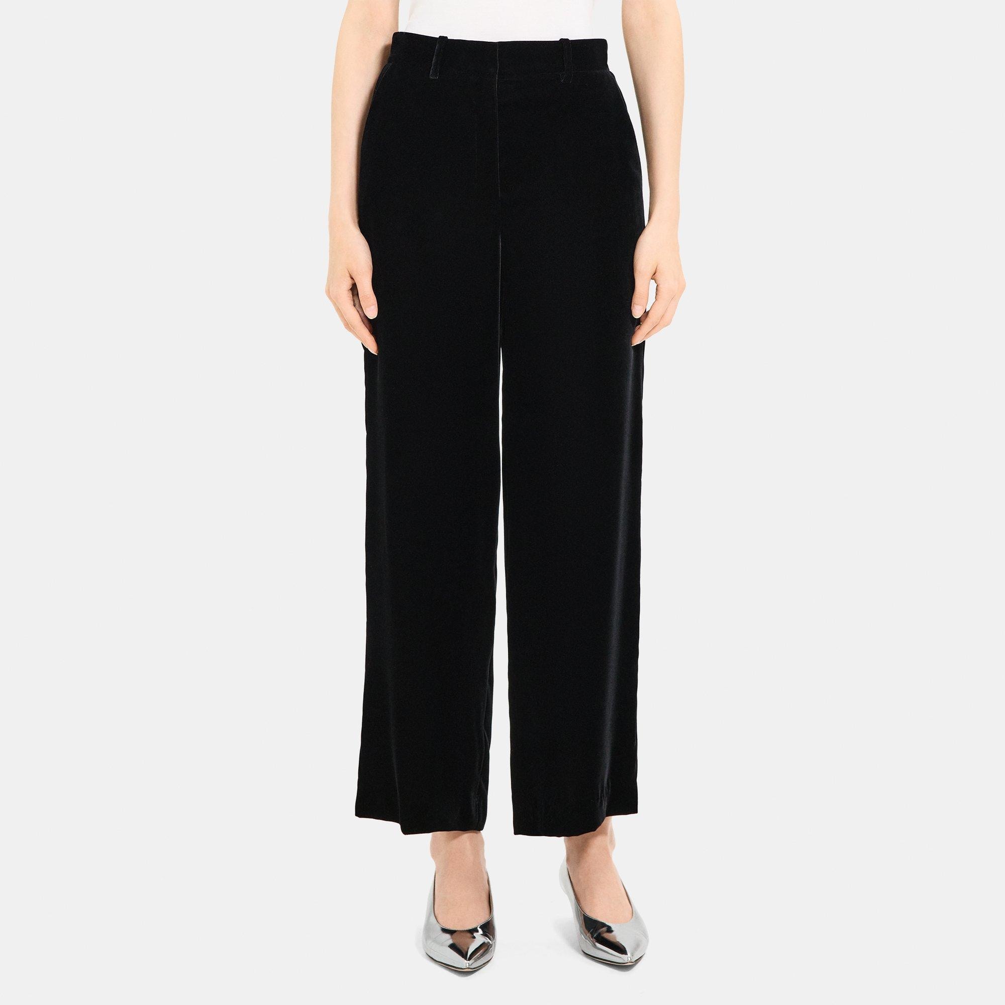 Theory Relaxed Straight Pant in Stretch Velvet