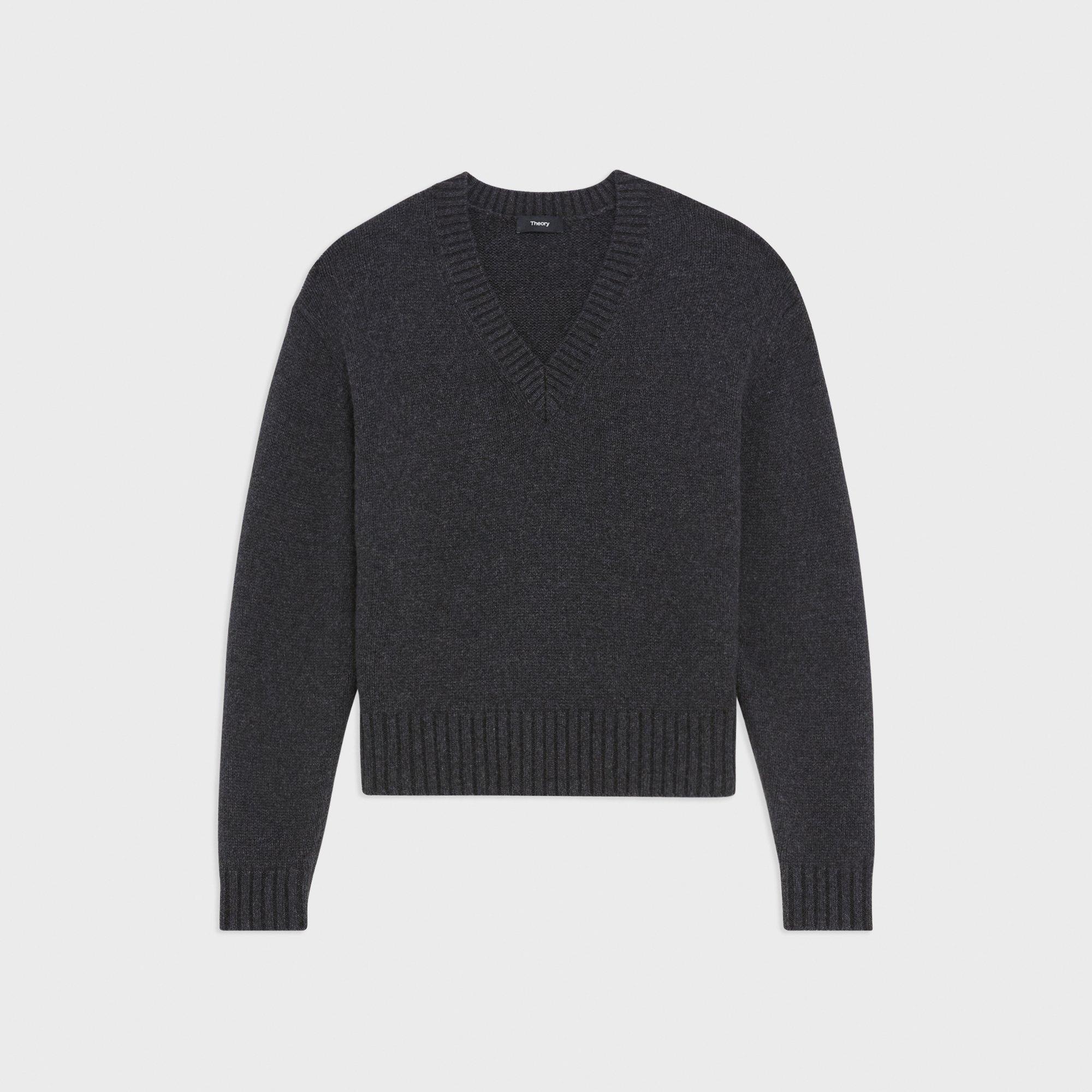 V-Neck Sweater in Recycled Wool-Cashmere