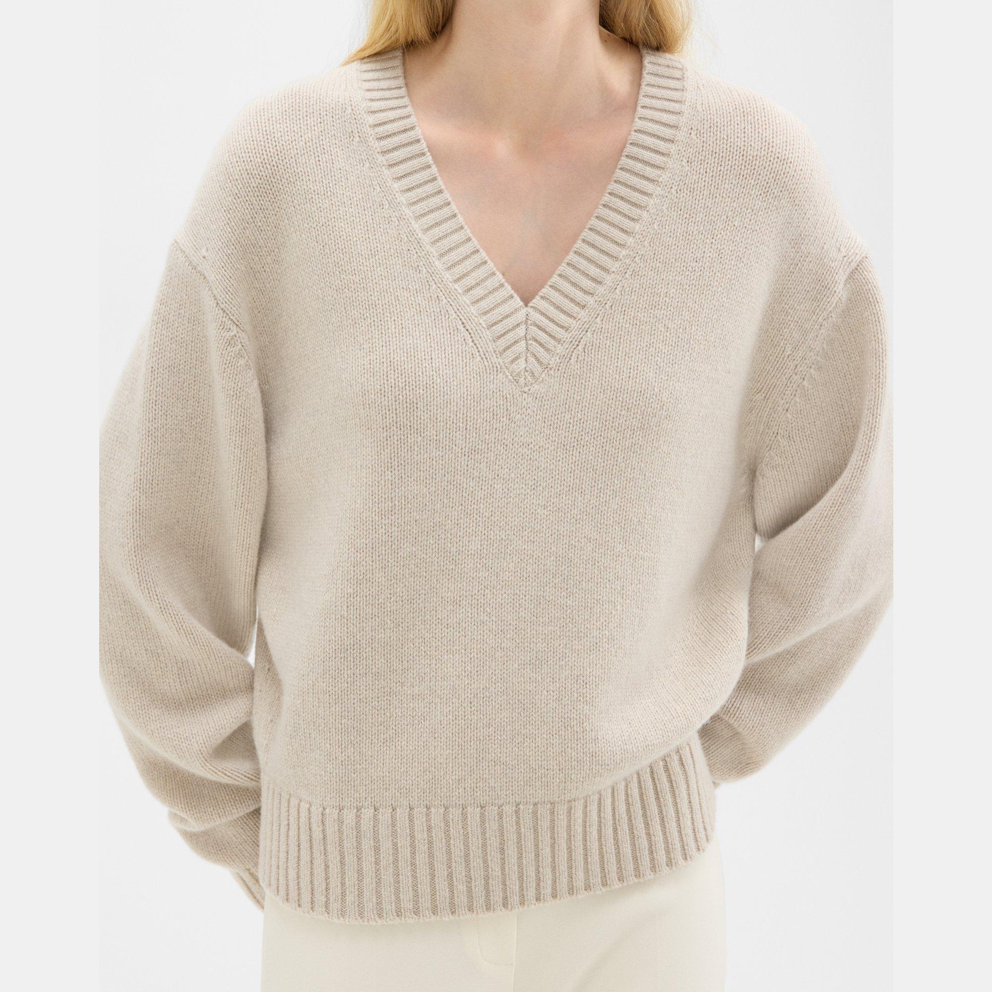 V-Neck Sweater in Recycled Wool-Cashmere