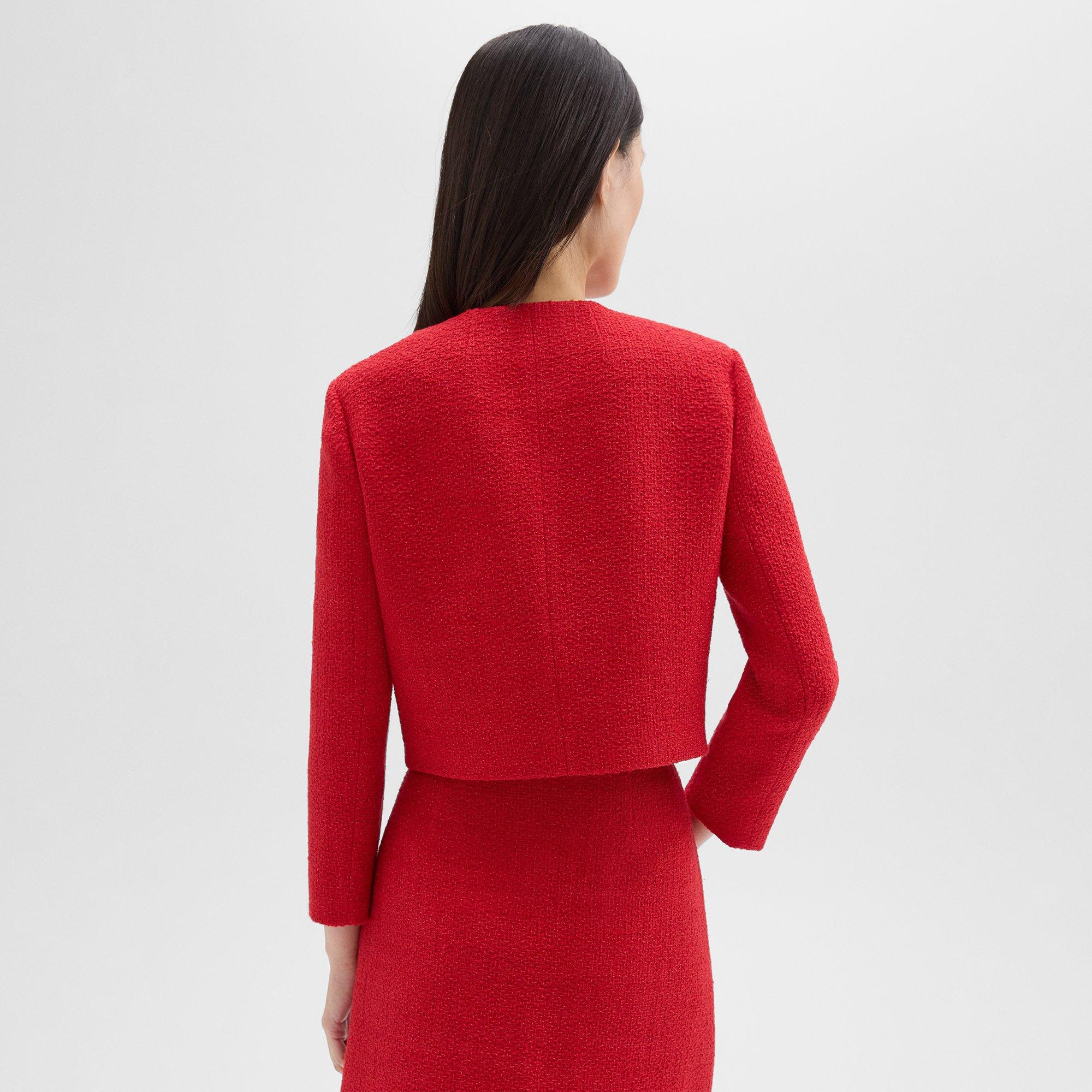 Cropped Jacket in Cotton-Blend Tweed