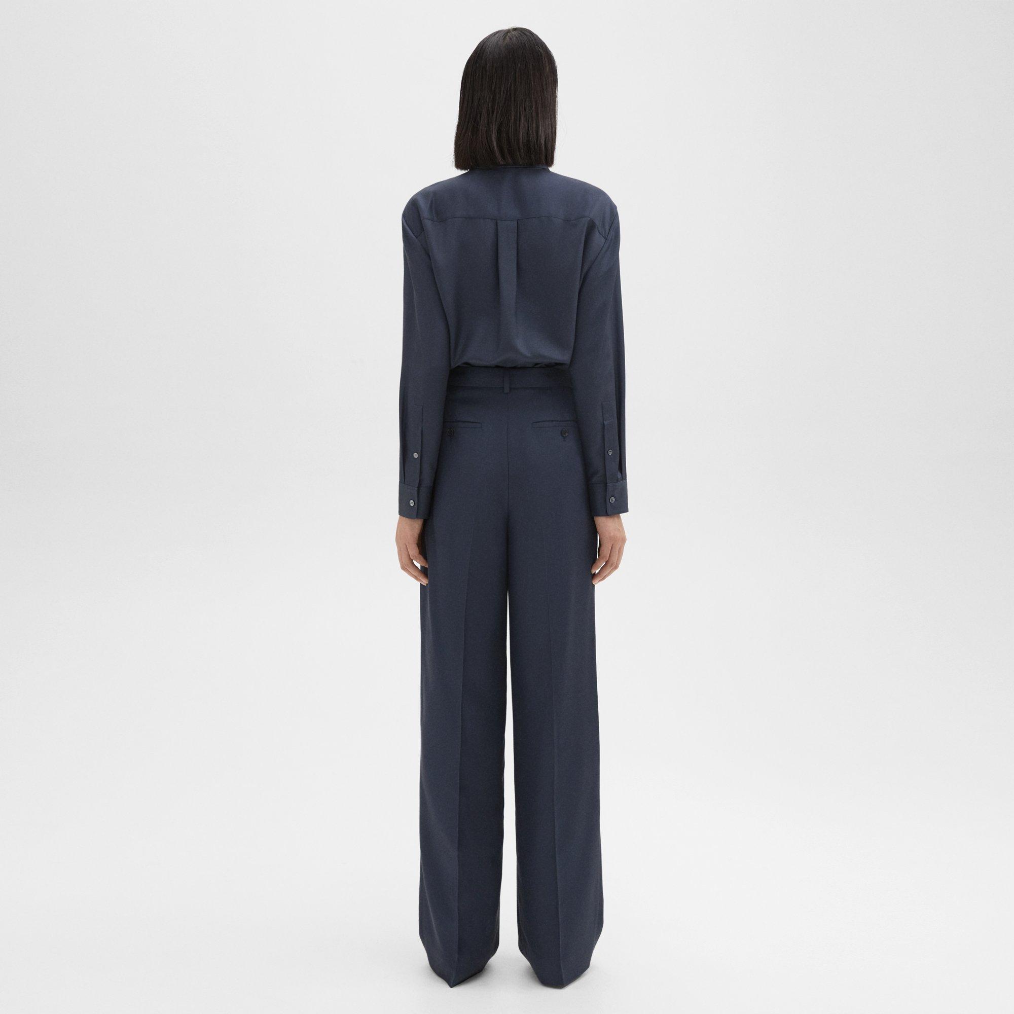 Single-Pleat Pant in Viscose Twill