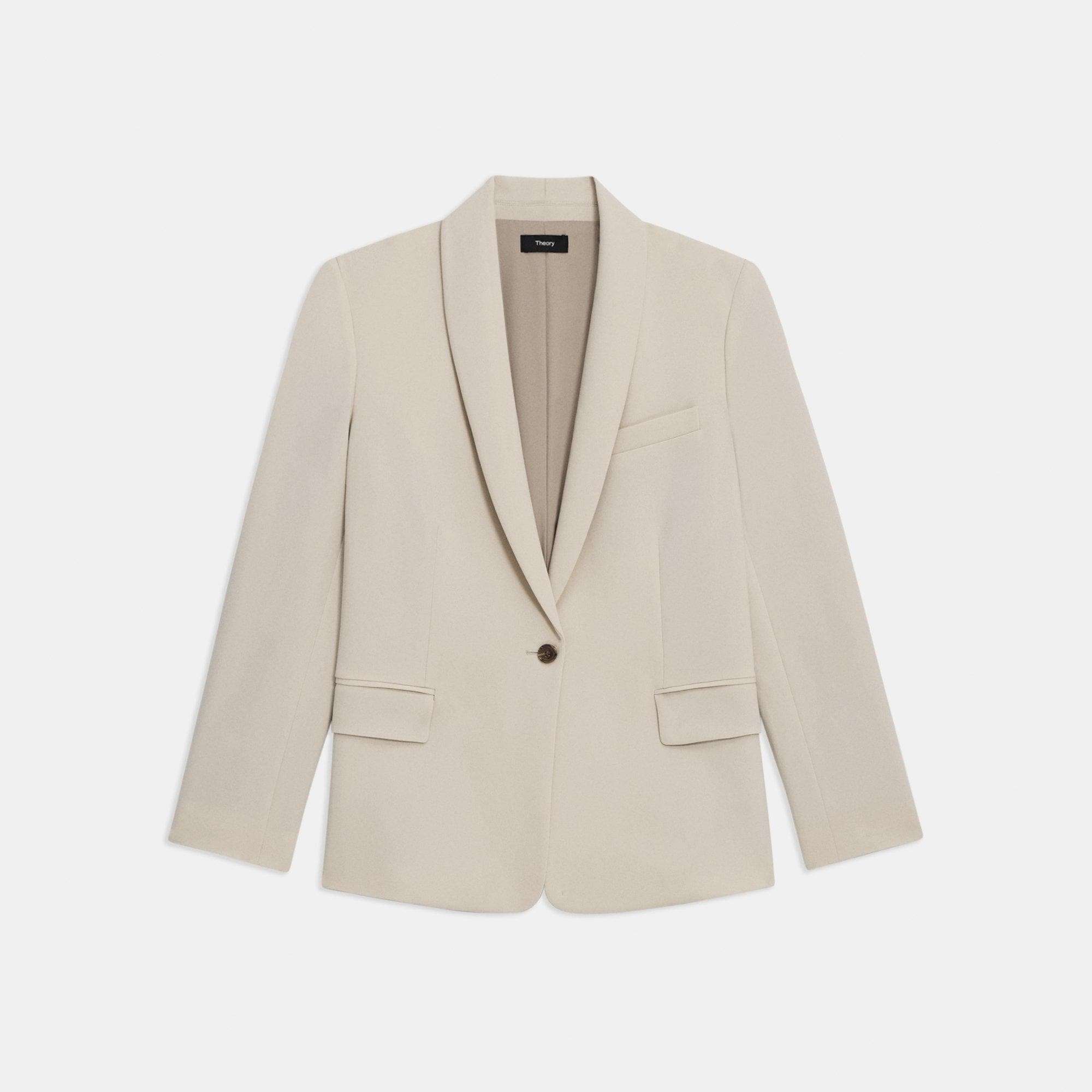 Crepe Blazer with Shawl Collar – Eclipse