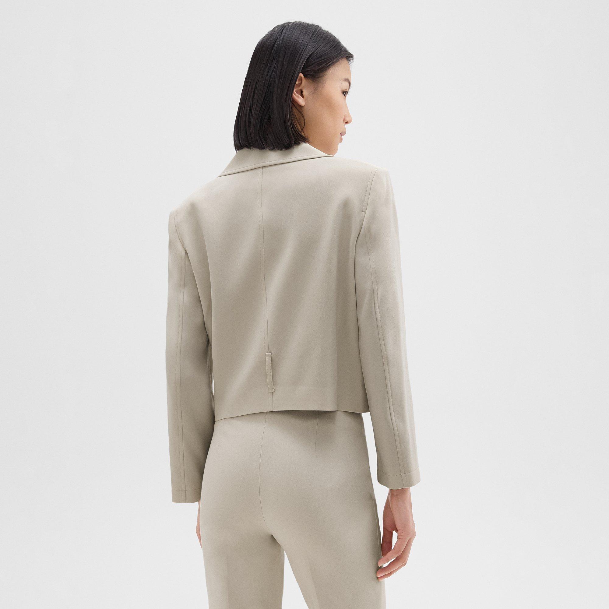 Admiral Crepe Double-Breasted Crop Trench | Theory