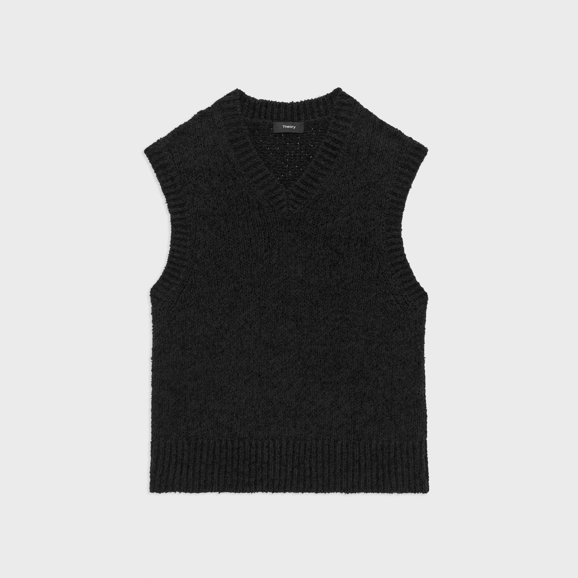 Feather Cotton-Blend Oversized Sweater Vest | Theory