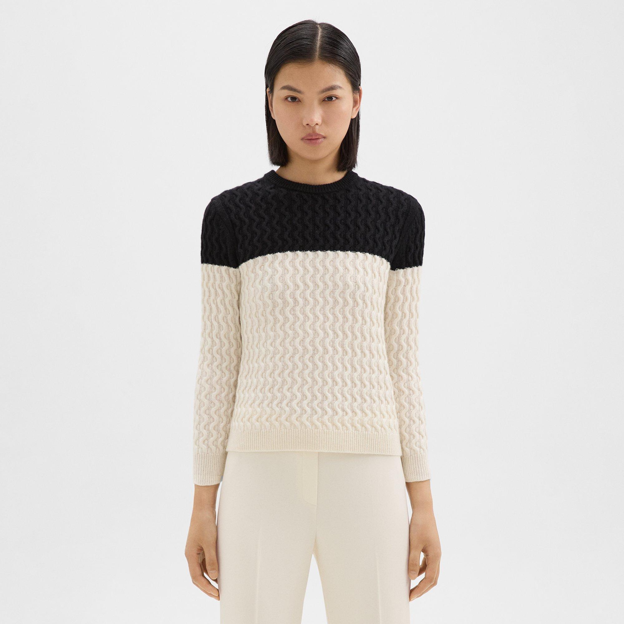 Theory horseshoe shop cable cashmere sweater