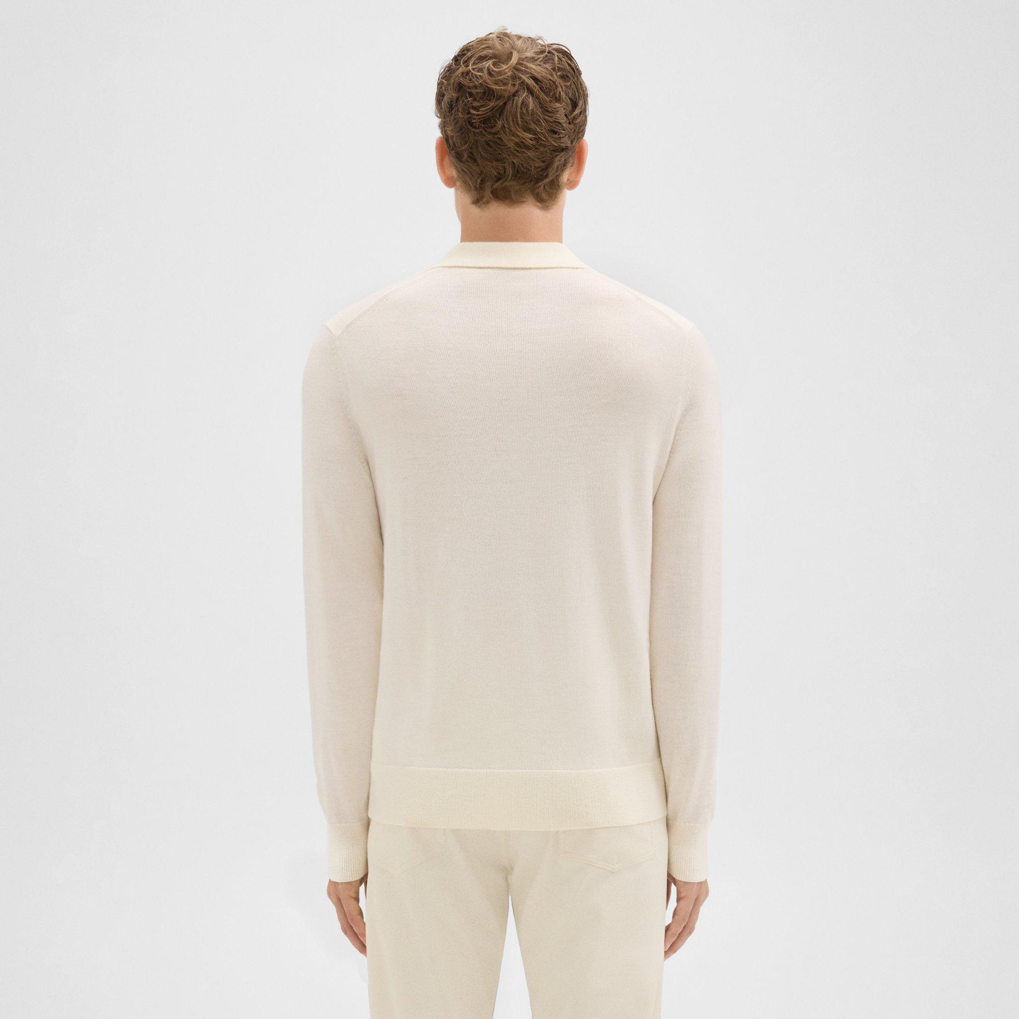 Briody Long-Sleeve Polo in Merino Wool