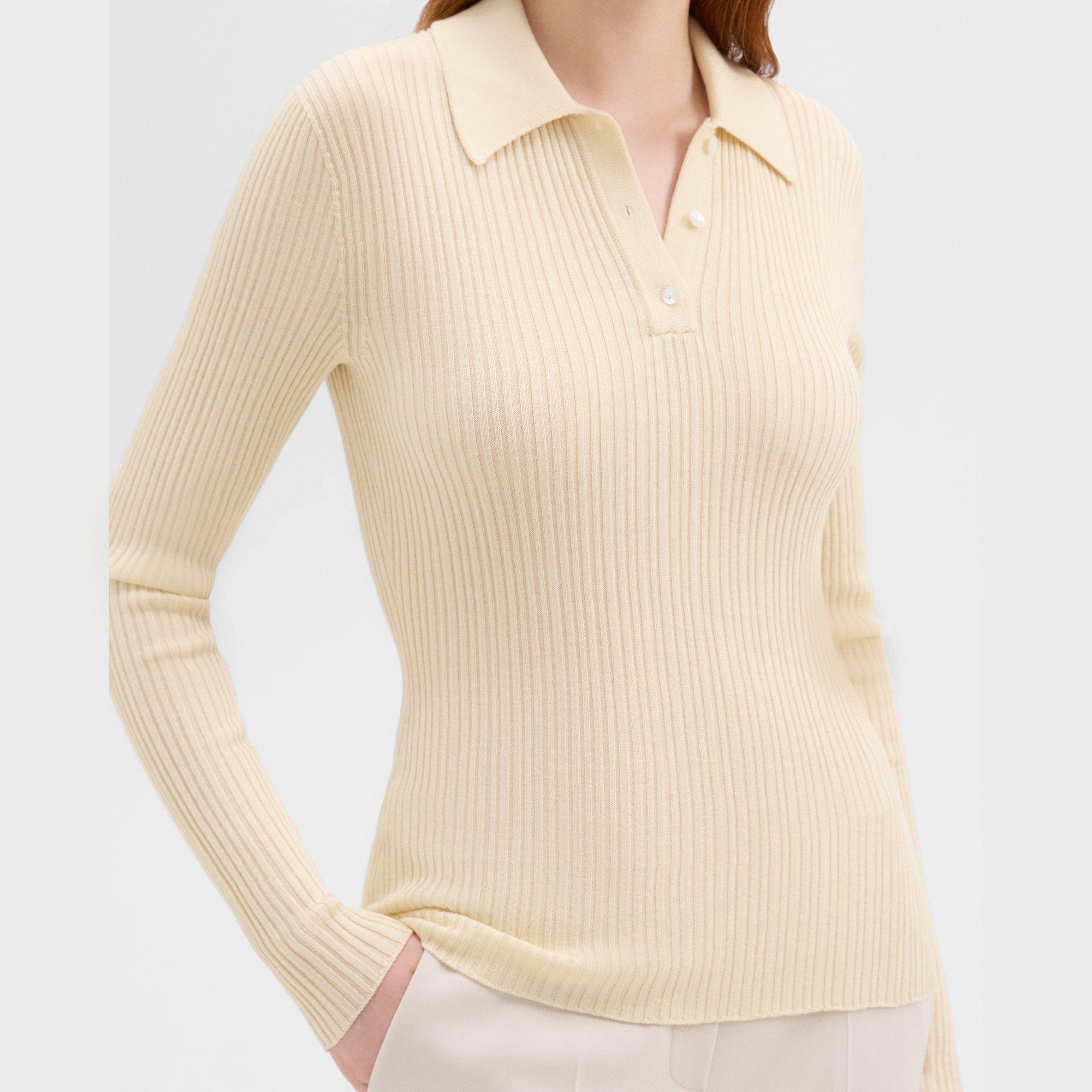 Slim Polo in Wool-Viscose Crepe