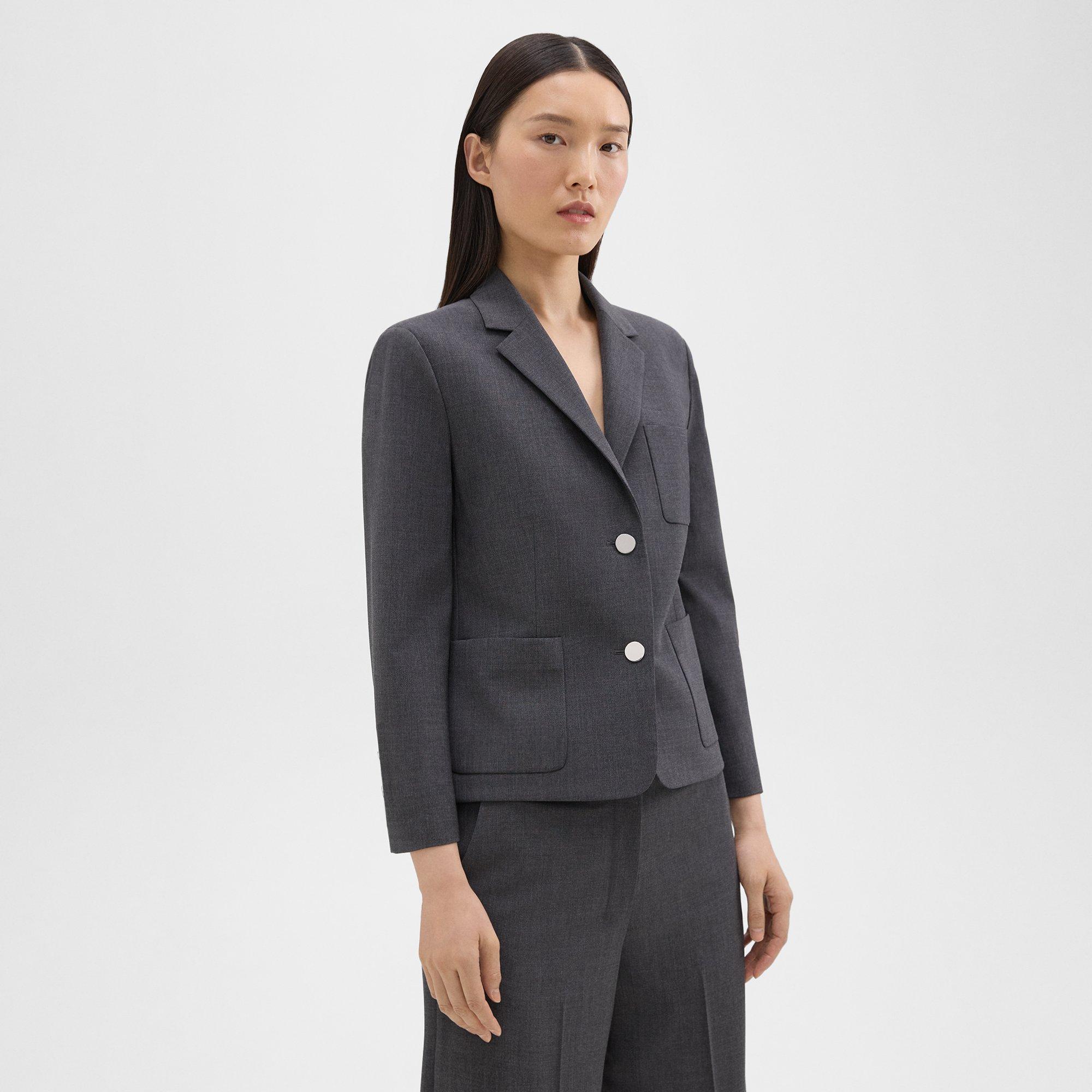 Boxy Patch Pocket Blazer in Good Wool