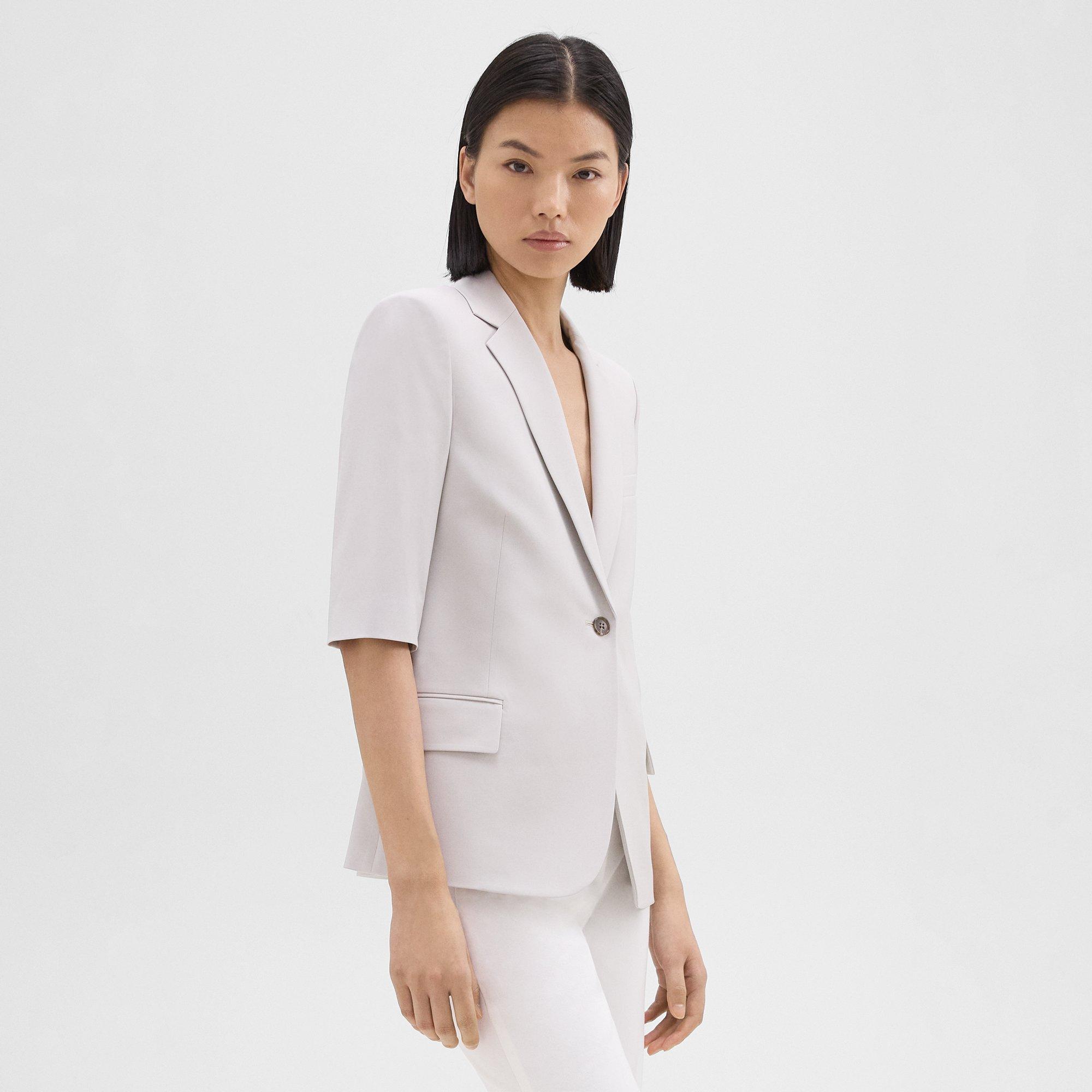 Short-Sleeve Blazer in Good Wool