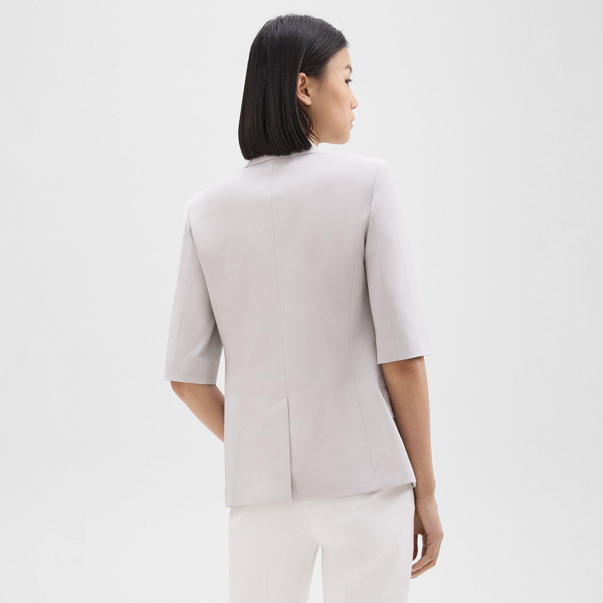 Short-Sleeve Blazer in Good Wool