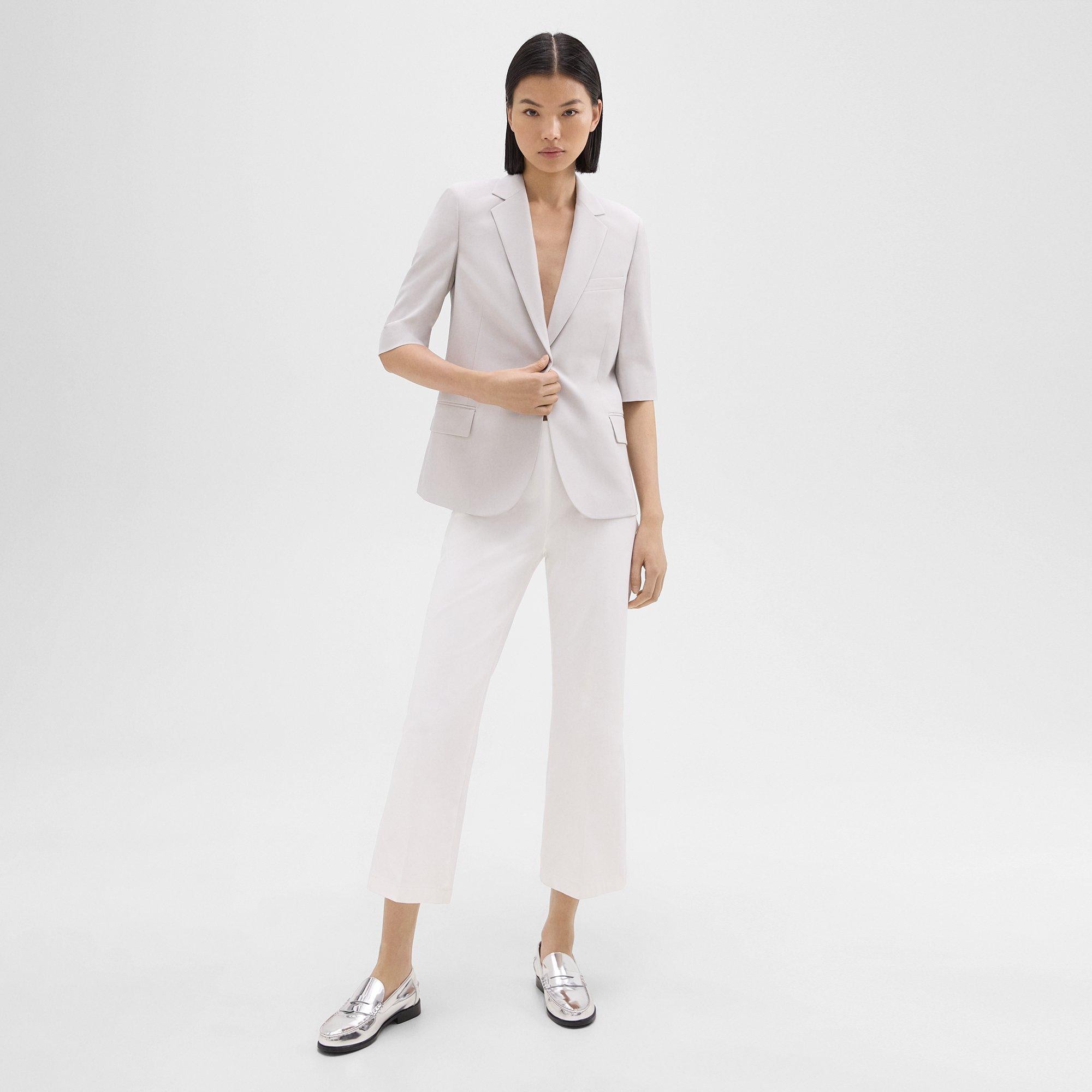 Short-Sleeve Blazer in Good Wool