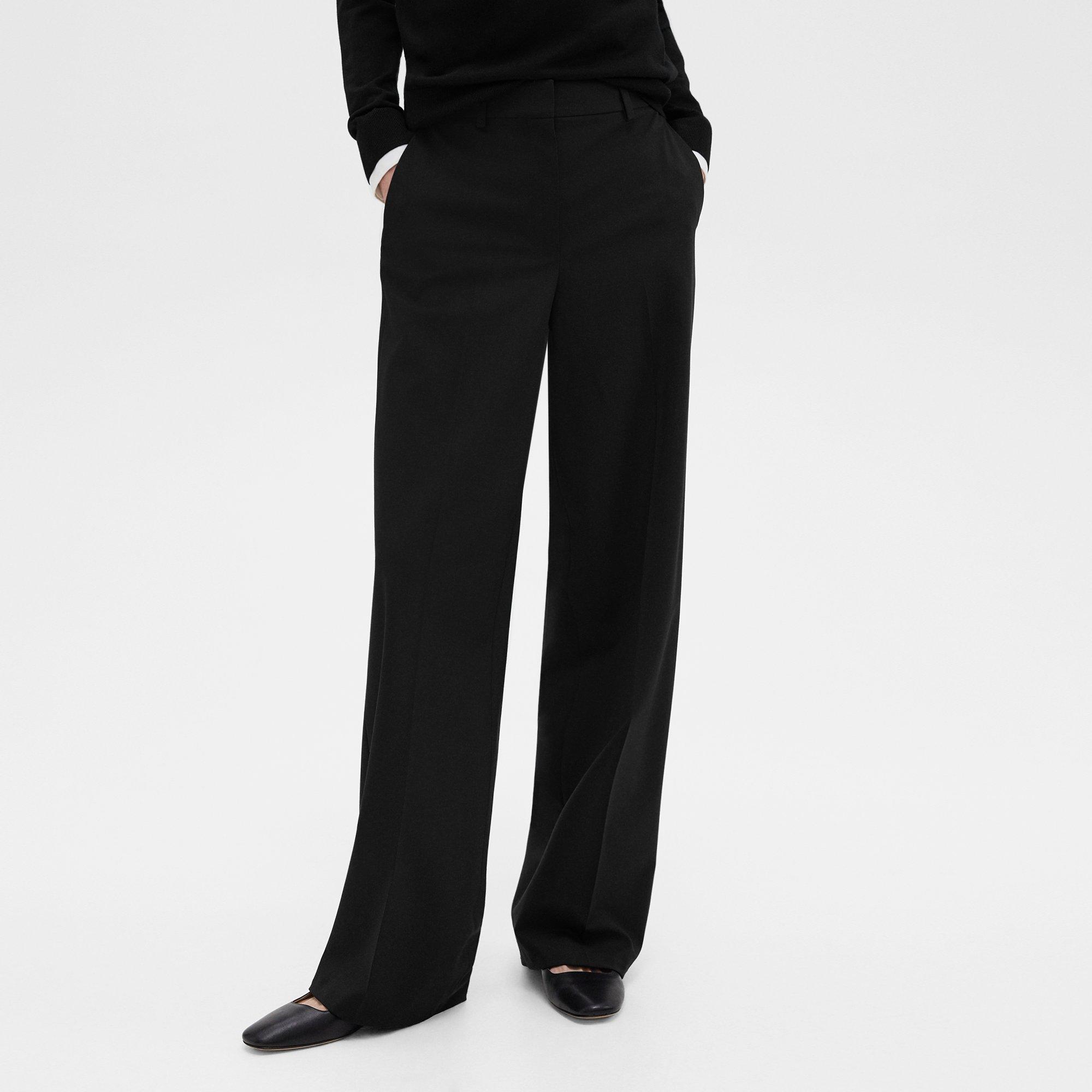 Pantalon Droit en Laine Stretch