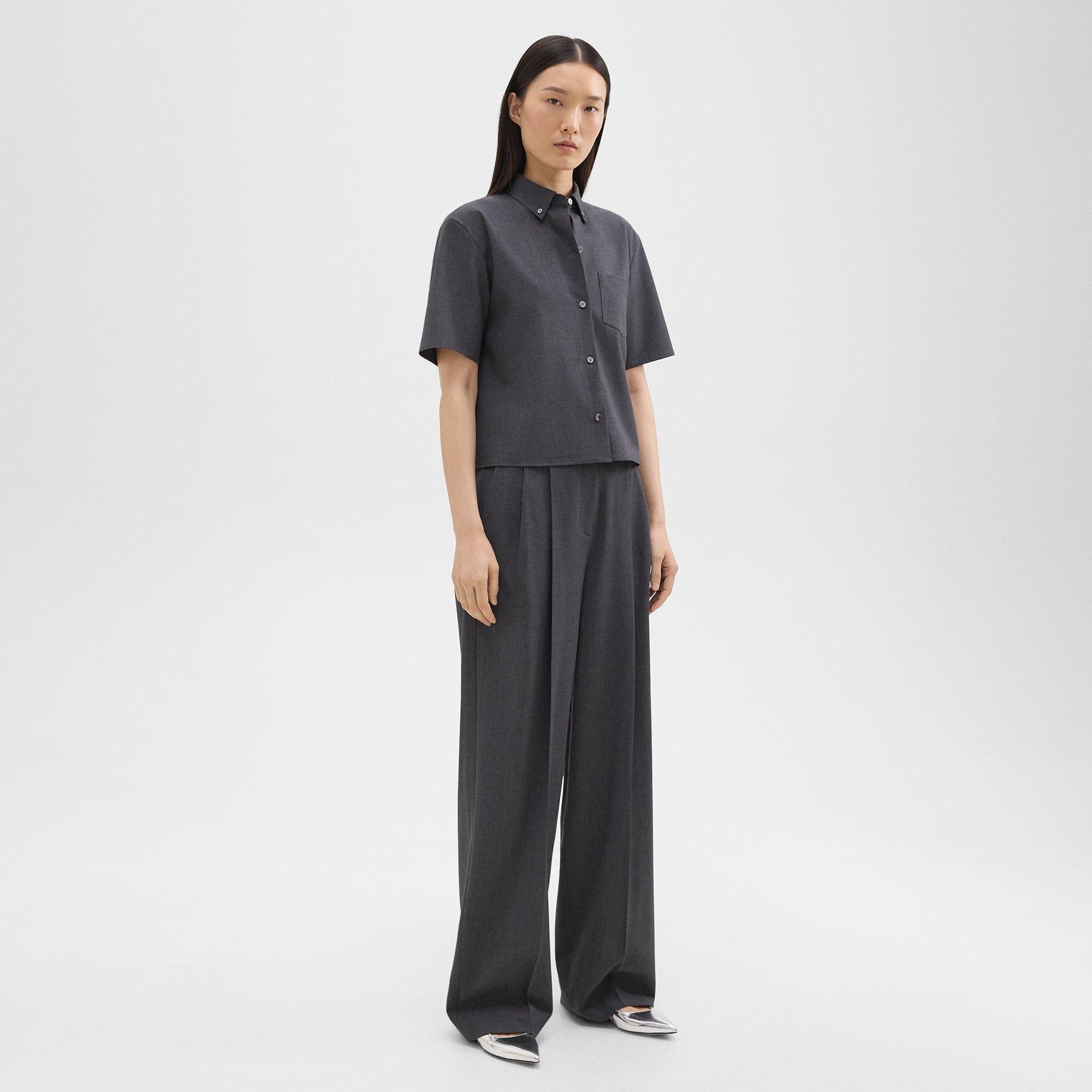 Double Pleat Pant in Good Wool