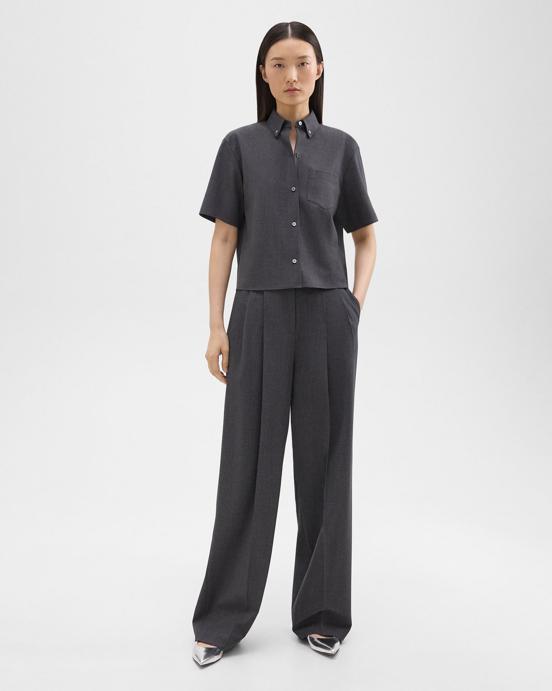 Double Pleat Pant in Good Wool