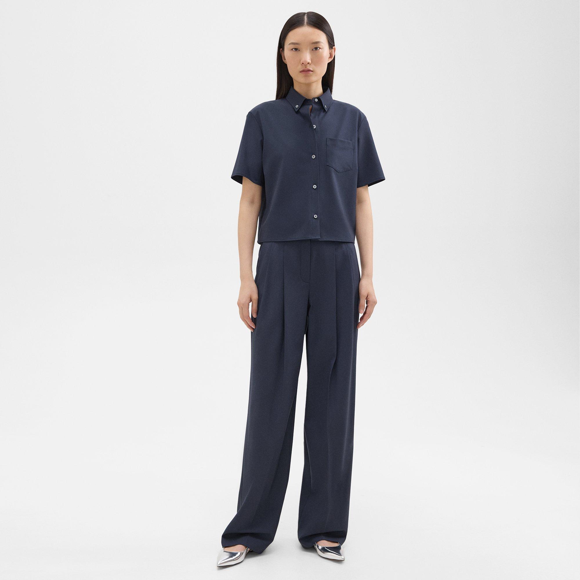 띠어리 Theory Double Pleat Pant in Good Wool,NOCTURNE NAVY