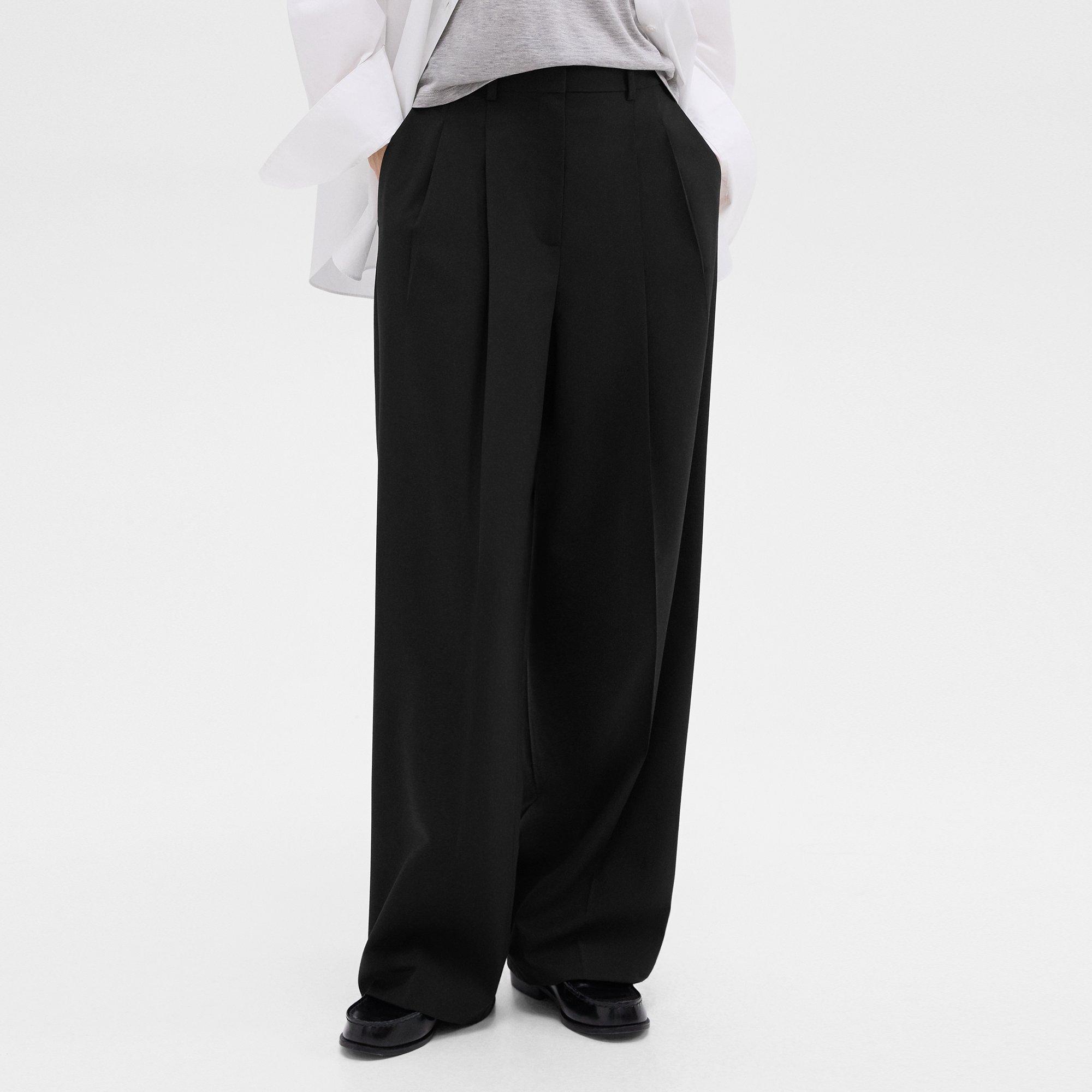 Double Pleat Pant in Stretch Wool