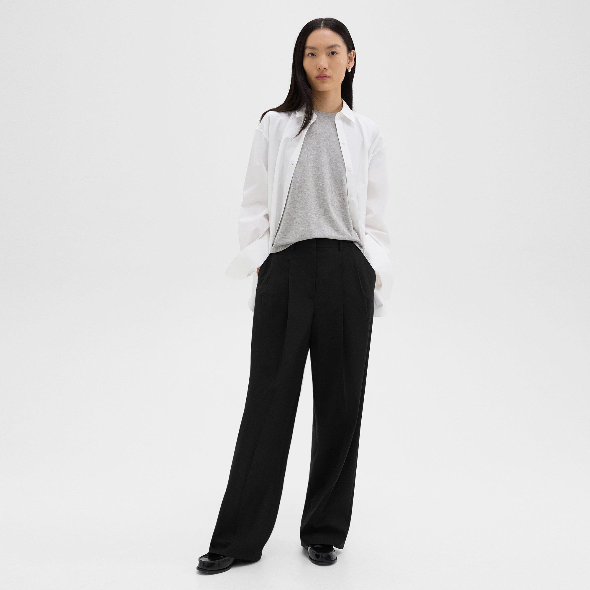 Double Pleat Pant in Stretch Wool