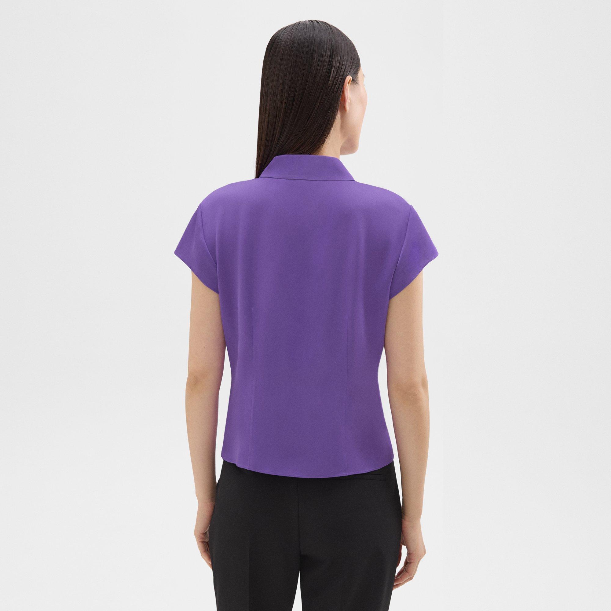 Cap Sleeve Shirt in Silk Georgette