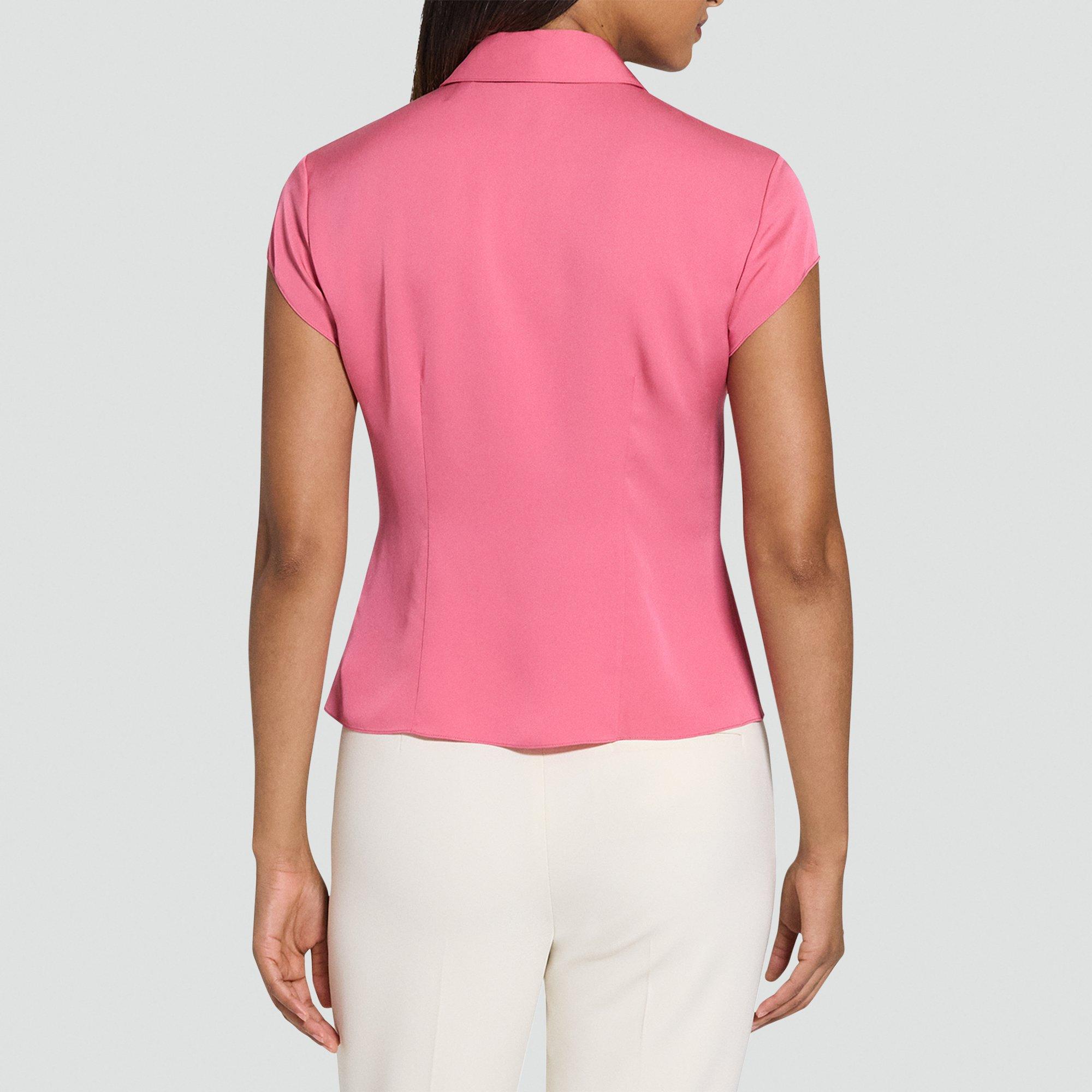 Cap Sleeve Shirt in Silk Georgette