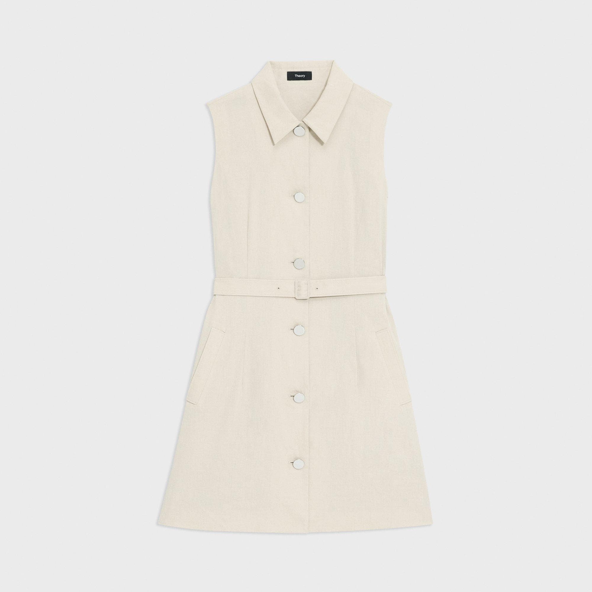 Belted Military Dress in Good Linen