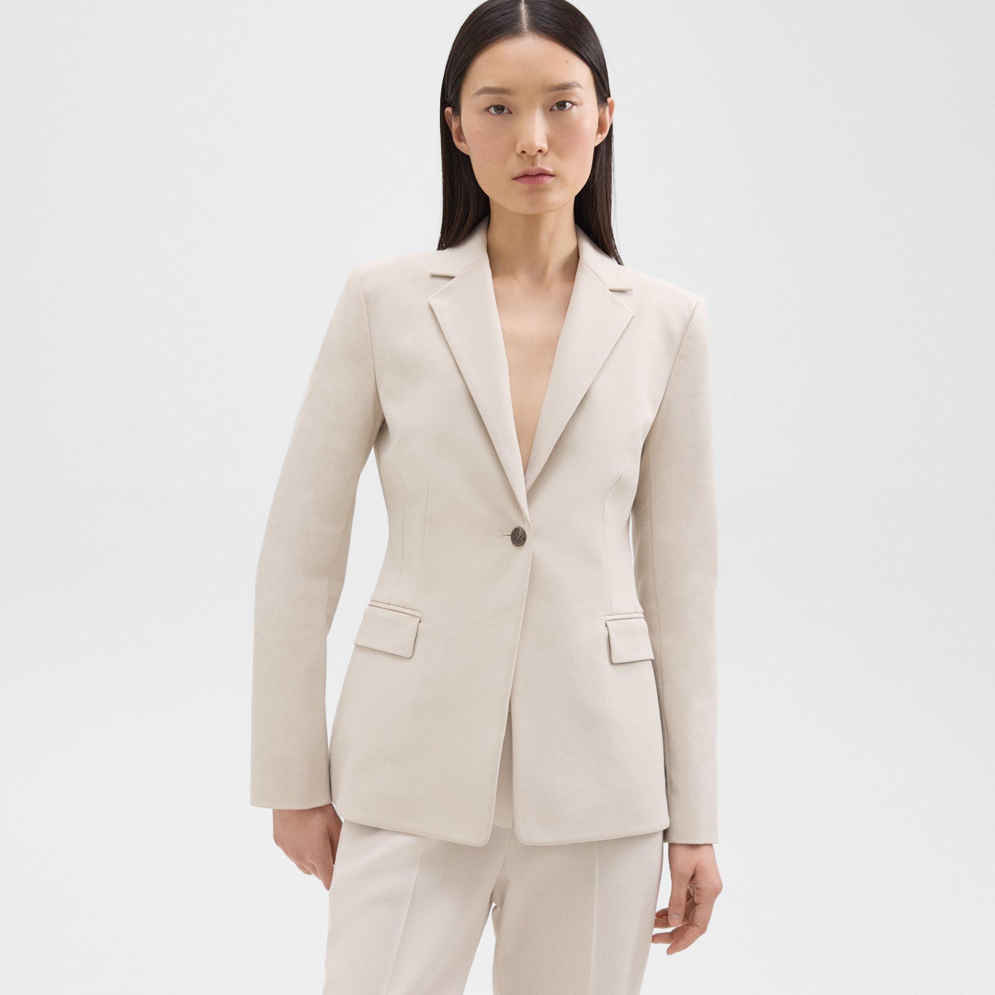 띠어리 Theory Sculpted Blazer in Stretch Cotton-Blend,NEW SAND