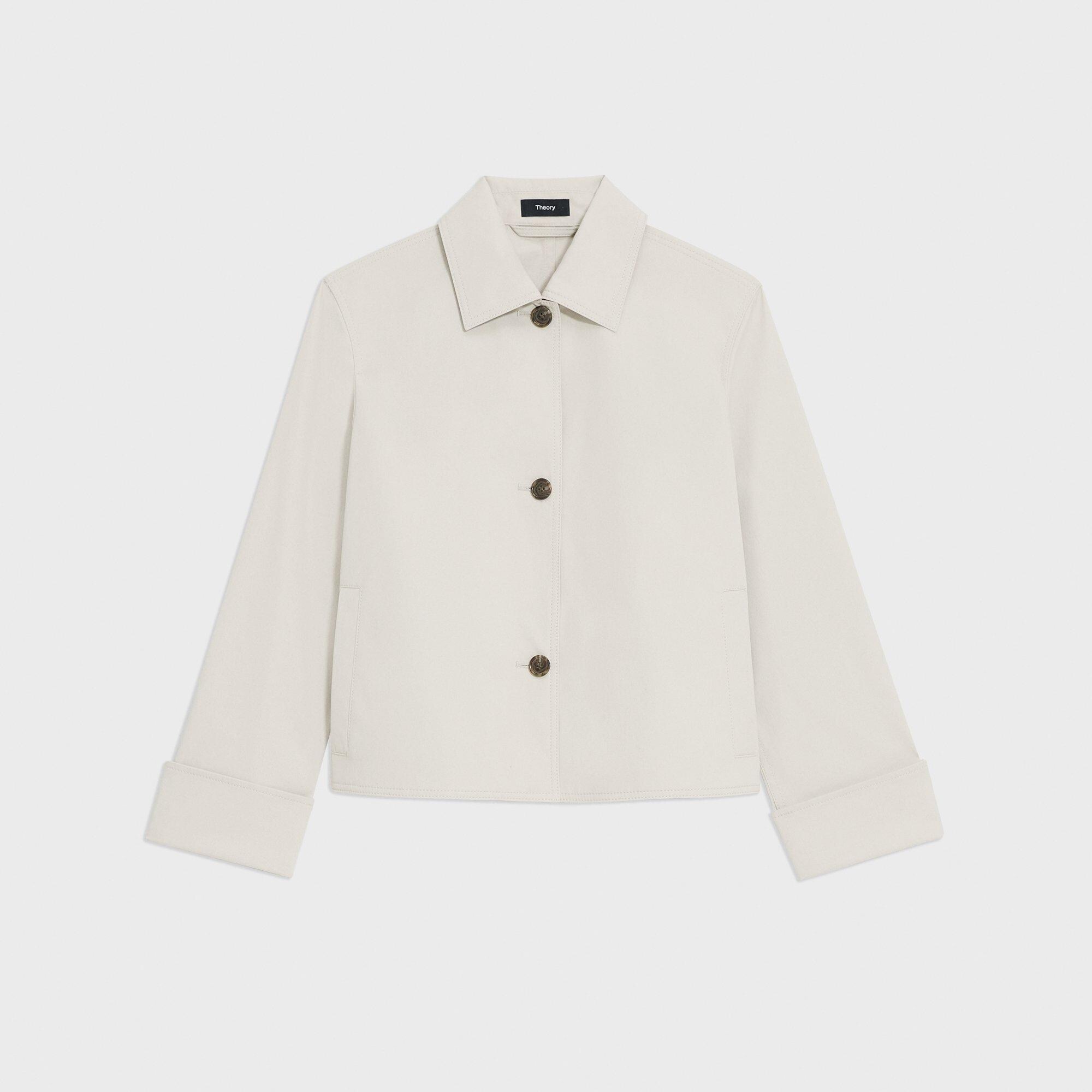 Cuffed Oversize Jacket in Cotton-Blend