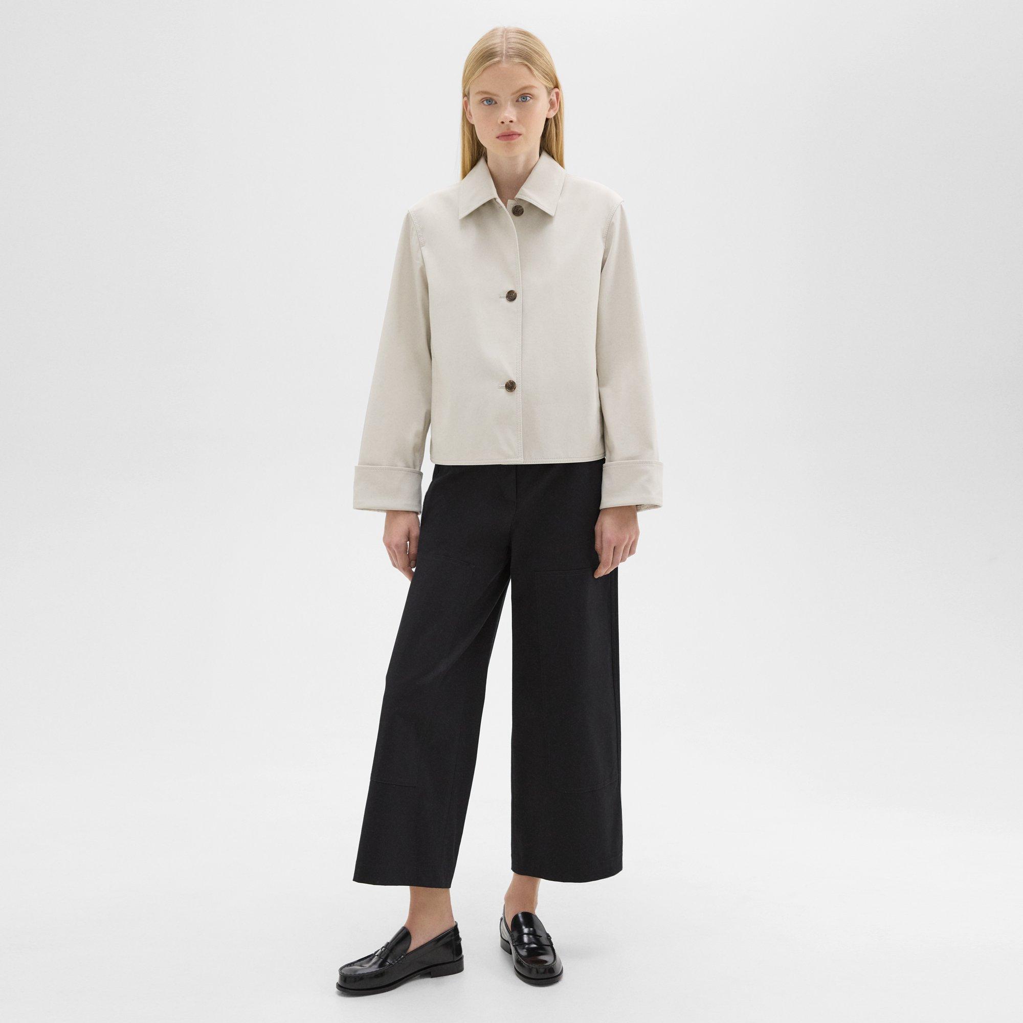 Cuffed Oversize Jacket in Cotton-Blend