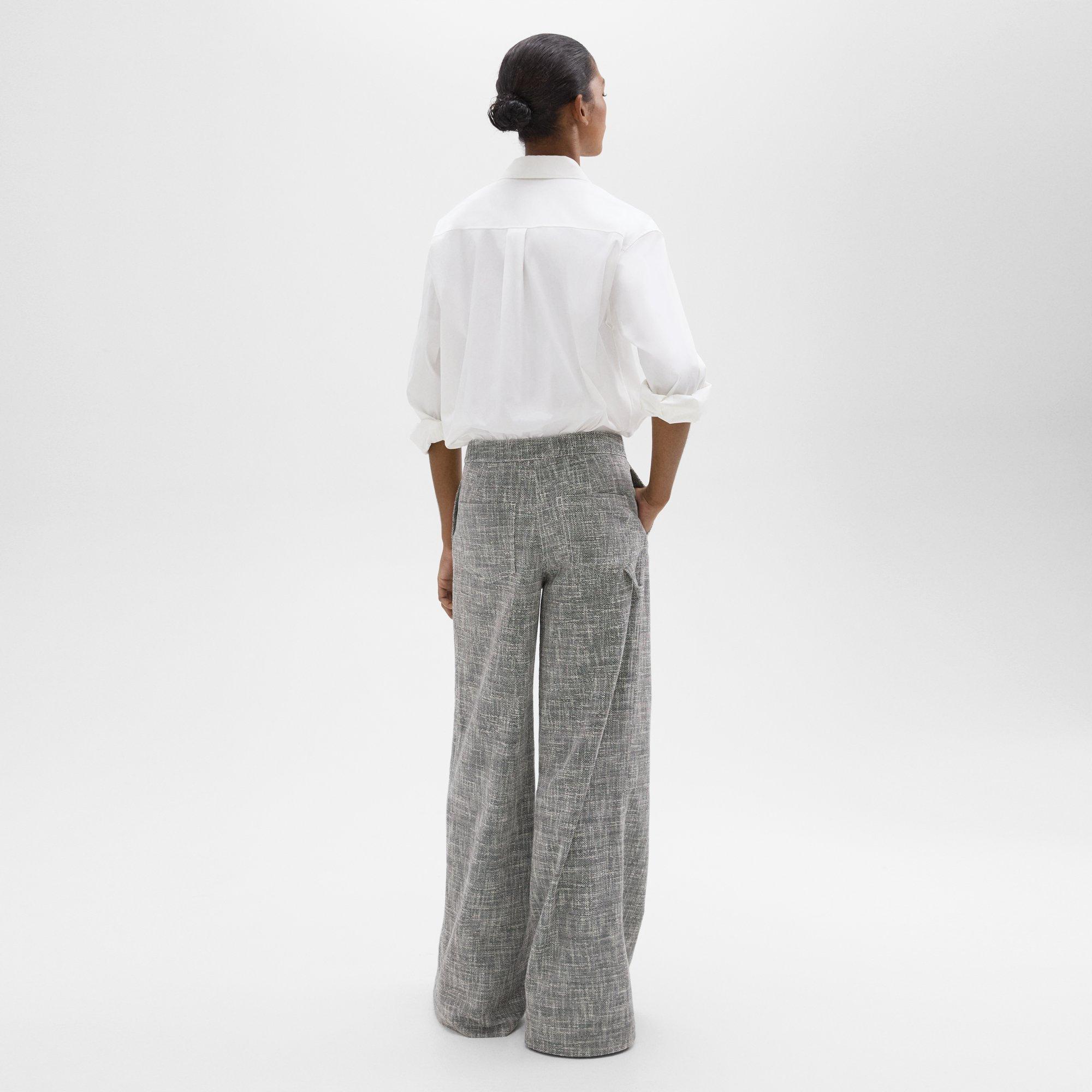 Wide-Leg Carpenter Pant in Canvas Tweed
