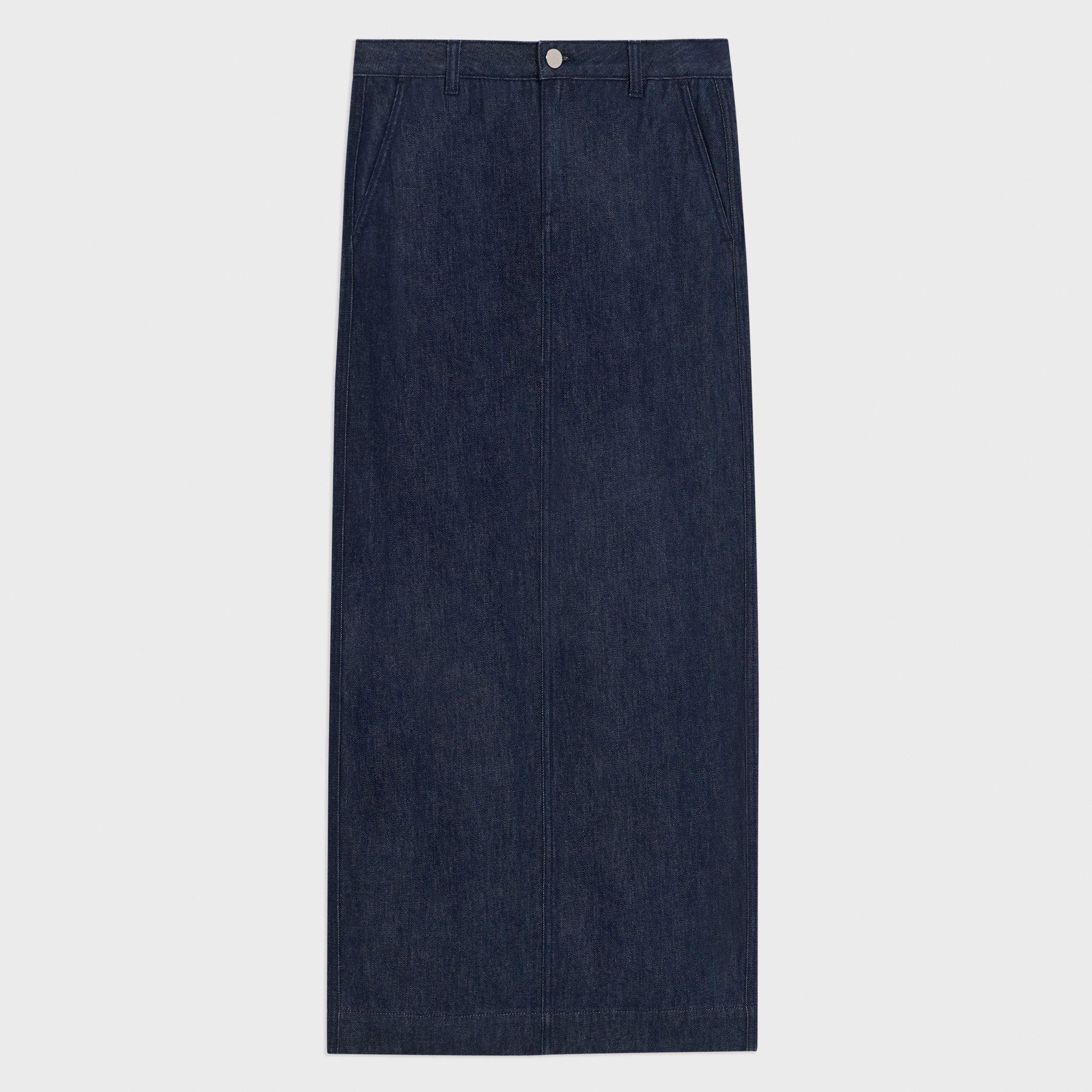 Maxi Trouser Skirt in Denim