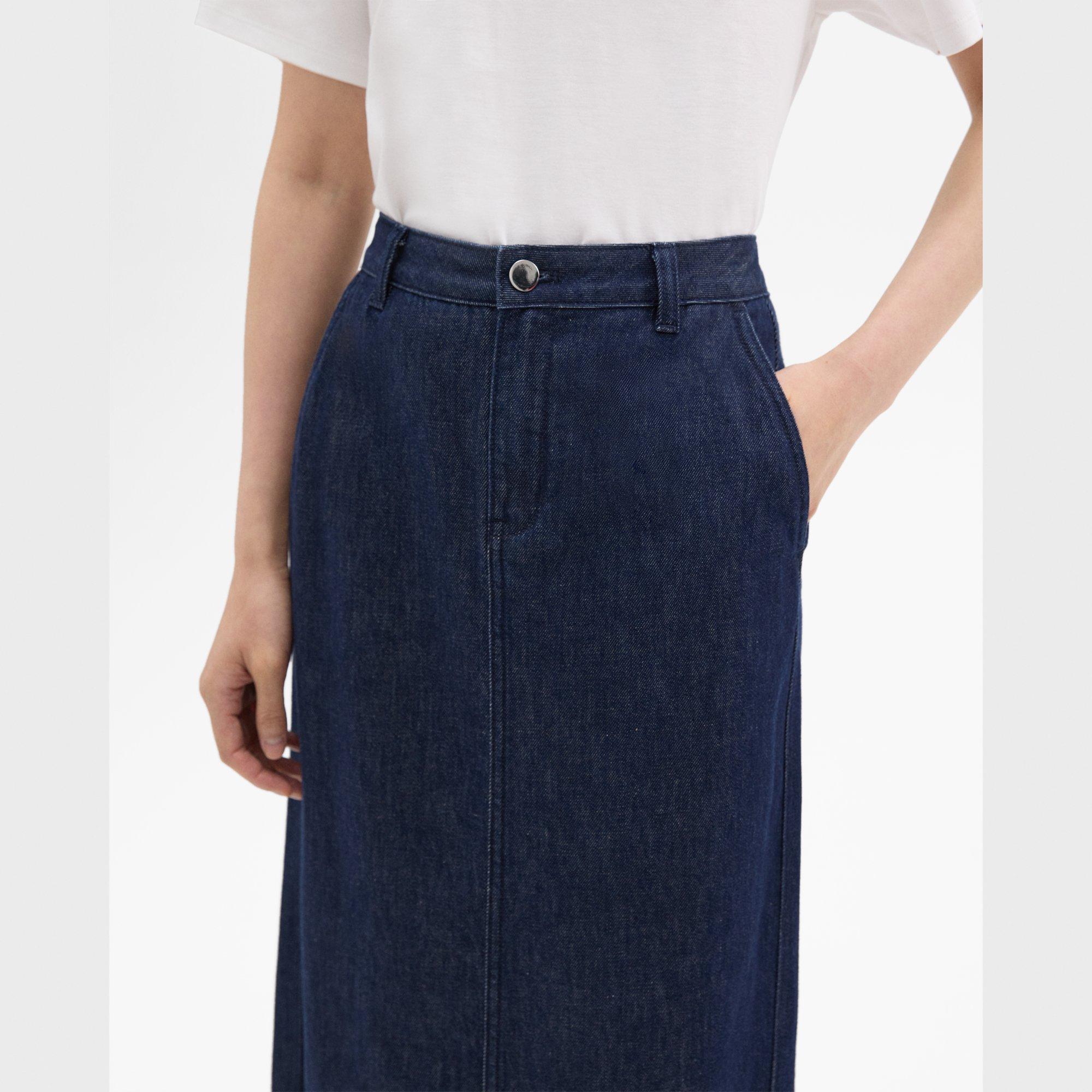 Maxi Trouser Skirt in Denim