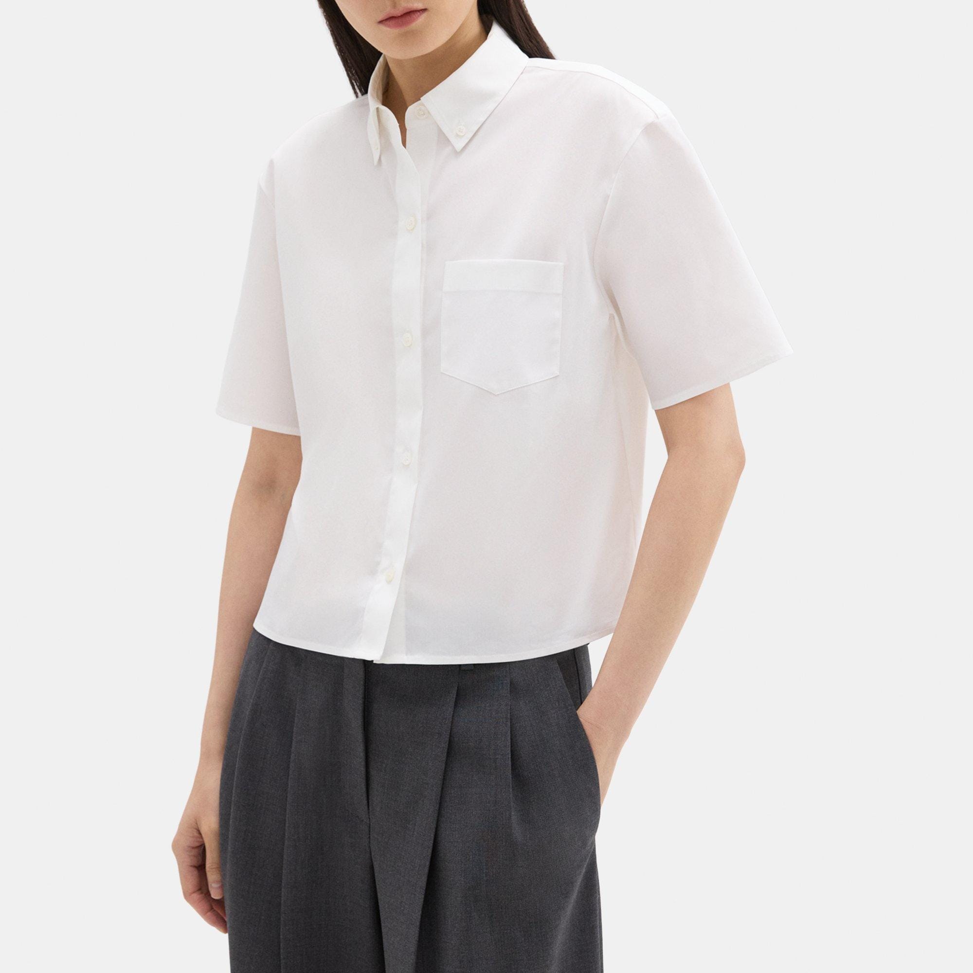 Cropped Short-Sleeve Shirt in Good Cotton
