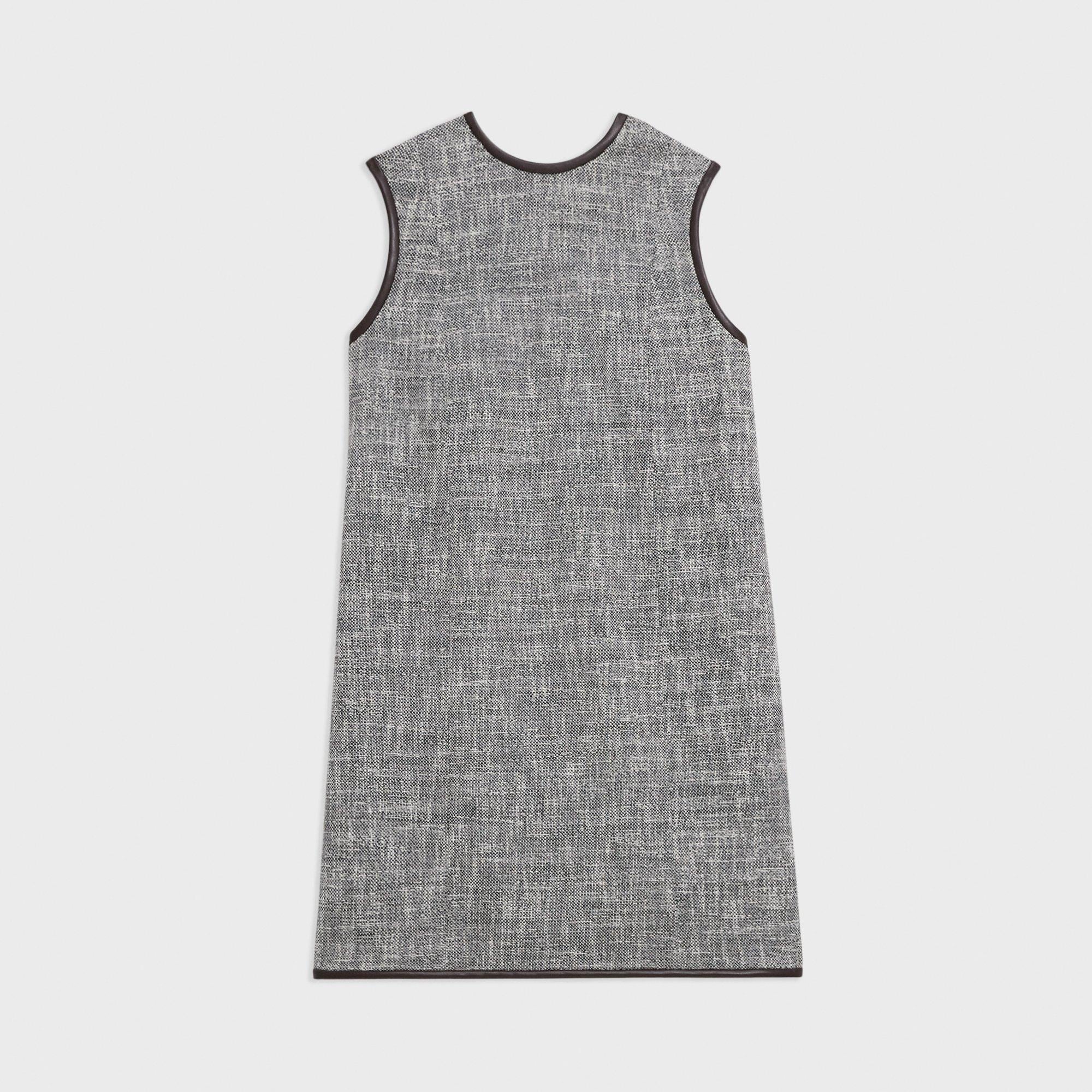 Relaxed Sleeveless Dress in Canvas Tweed