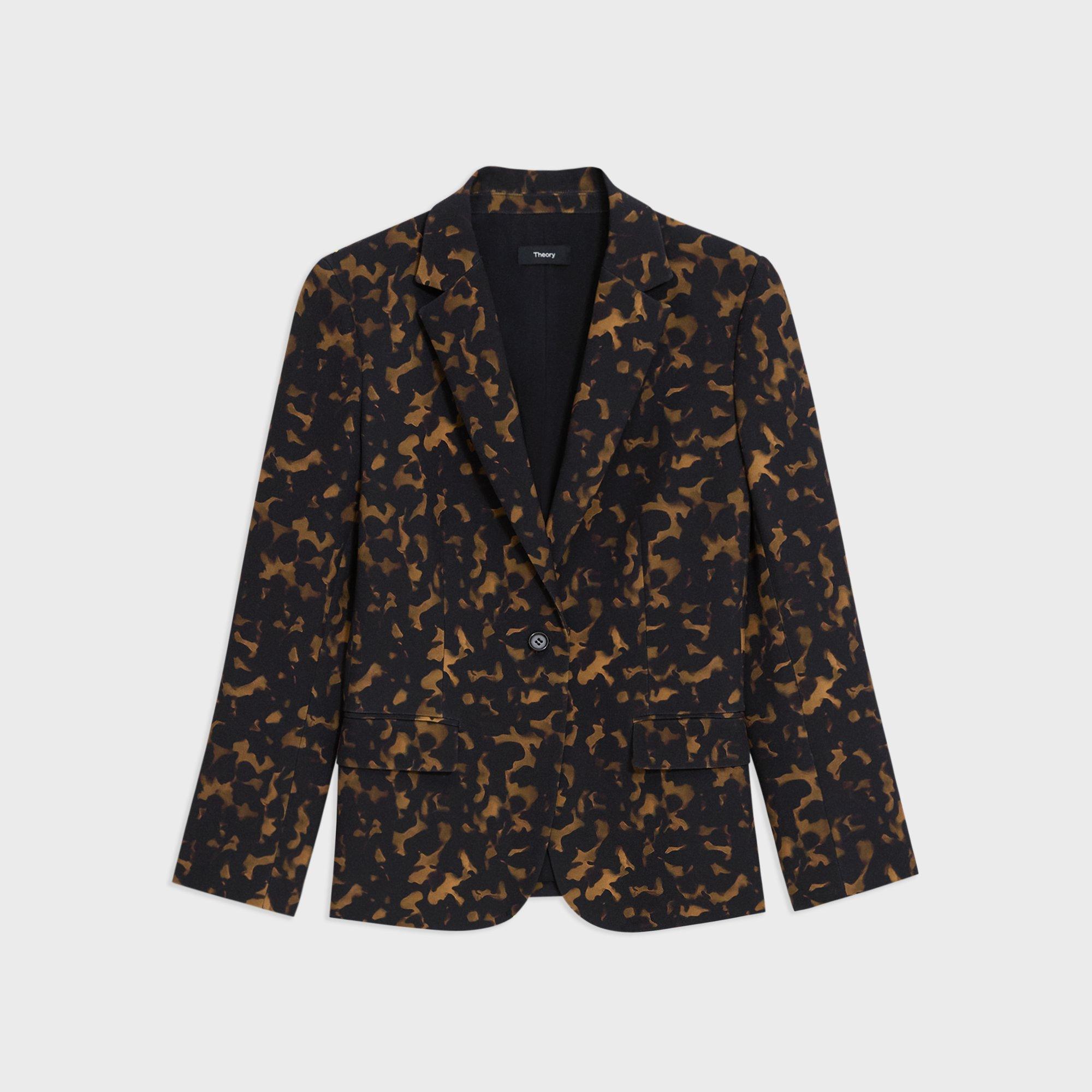 Staple Blazer aus Krepp mit Schildpatt-Print