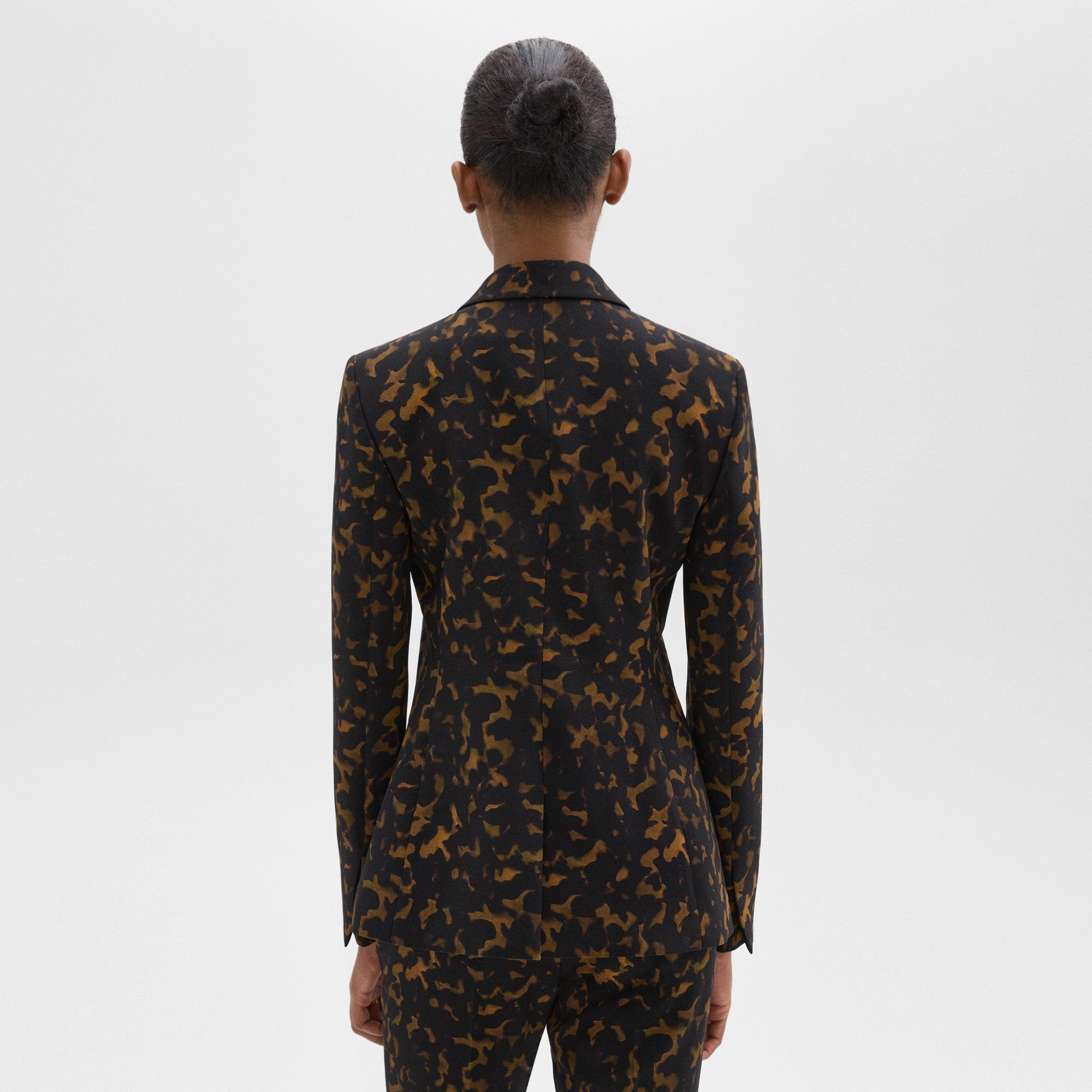 Staple Blazer in Tortoiseshell Printed Crepe