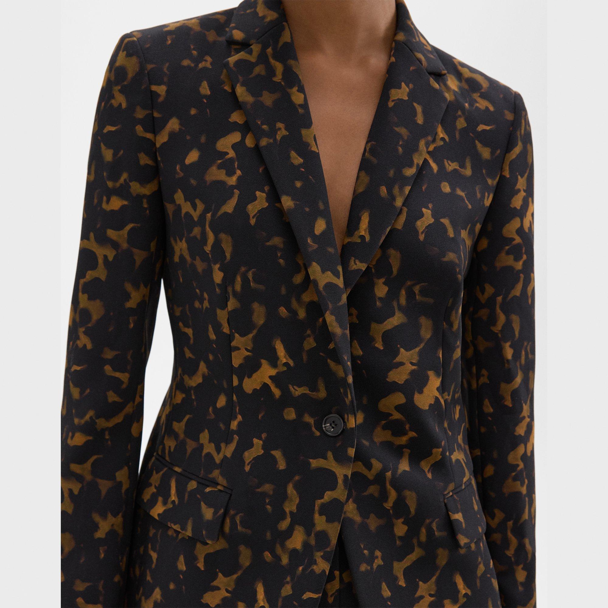 Staple Blazer aus Krepp mit Schildpatt-Print