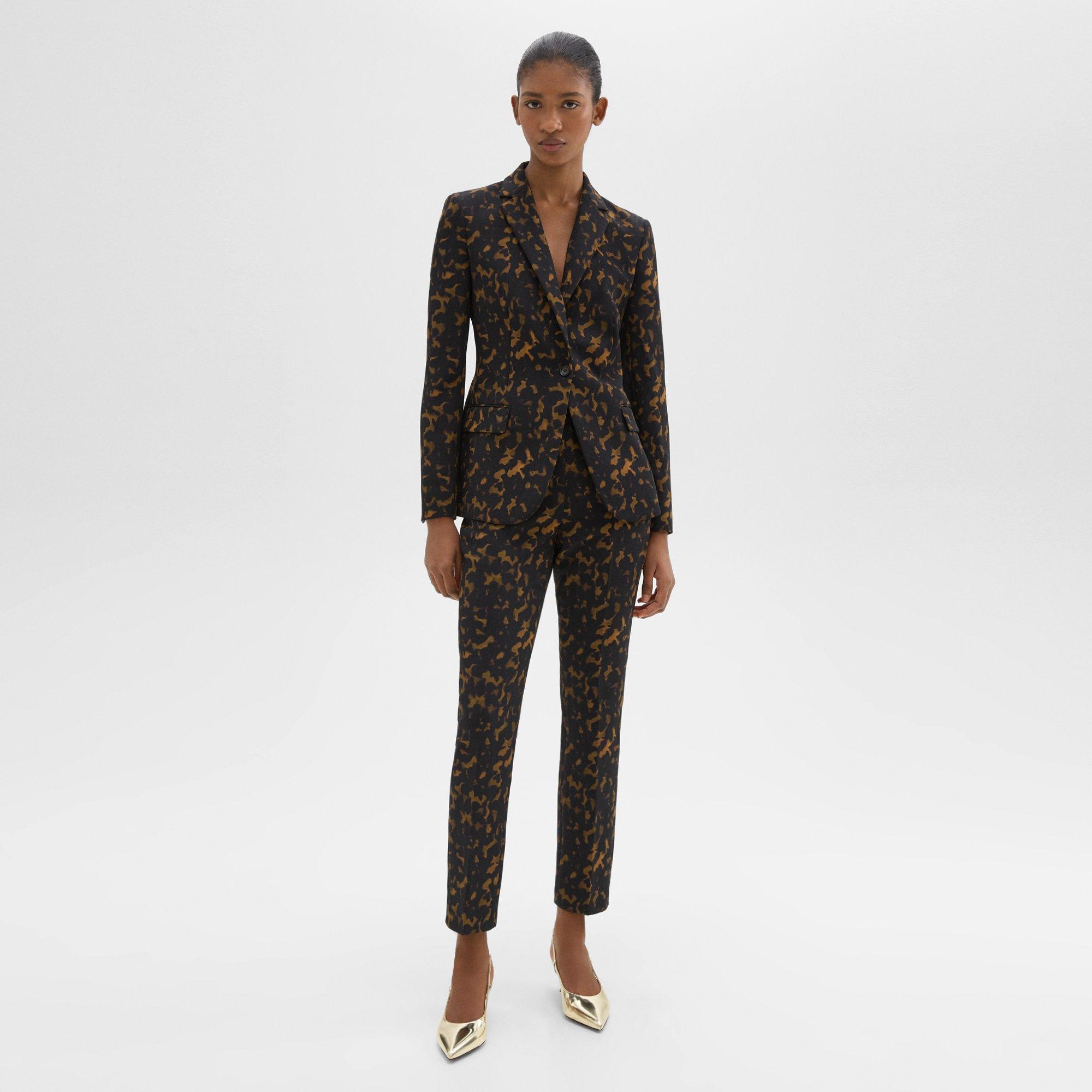 Staple Blazer in Tortoiseshell Printed Crepe