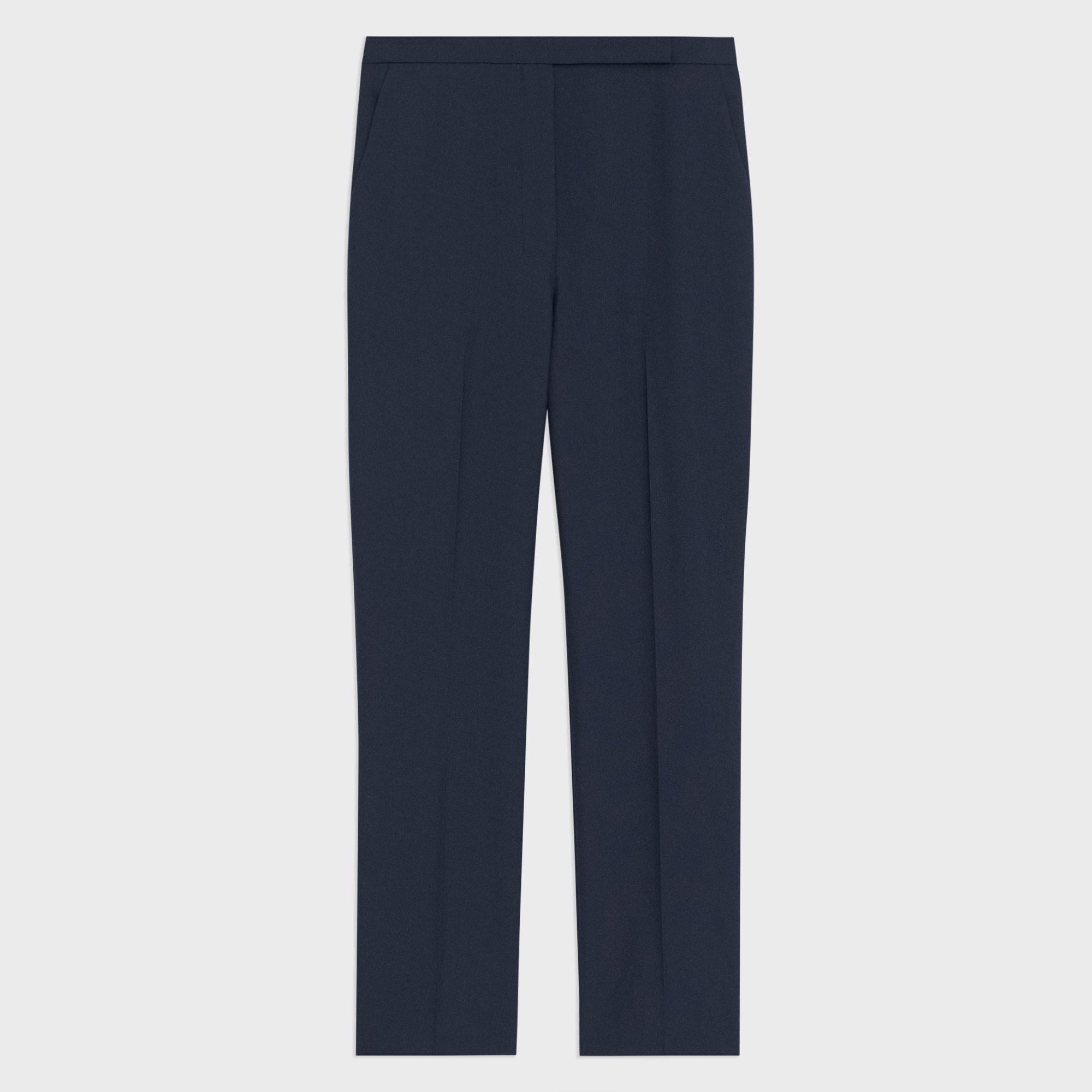 High-Waist Slim Crop Pant in Oxford Wool