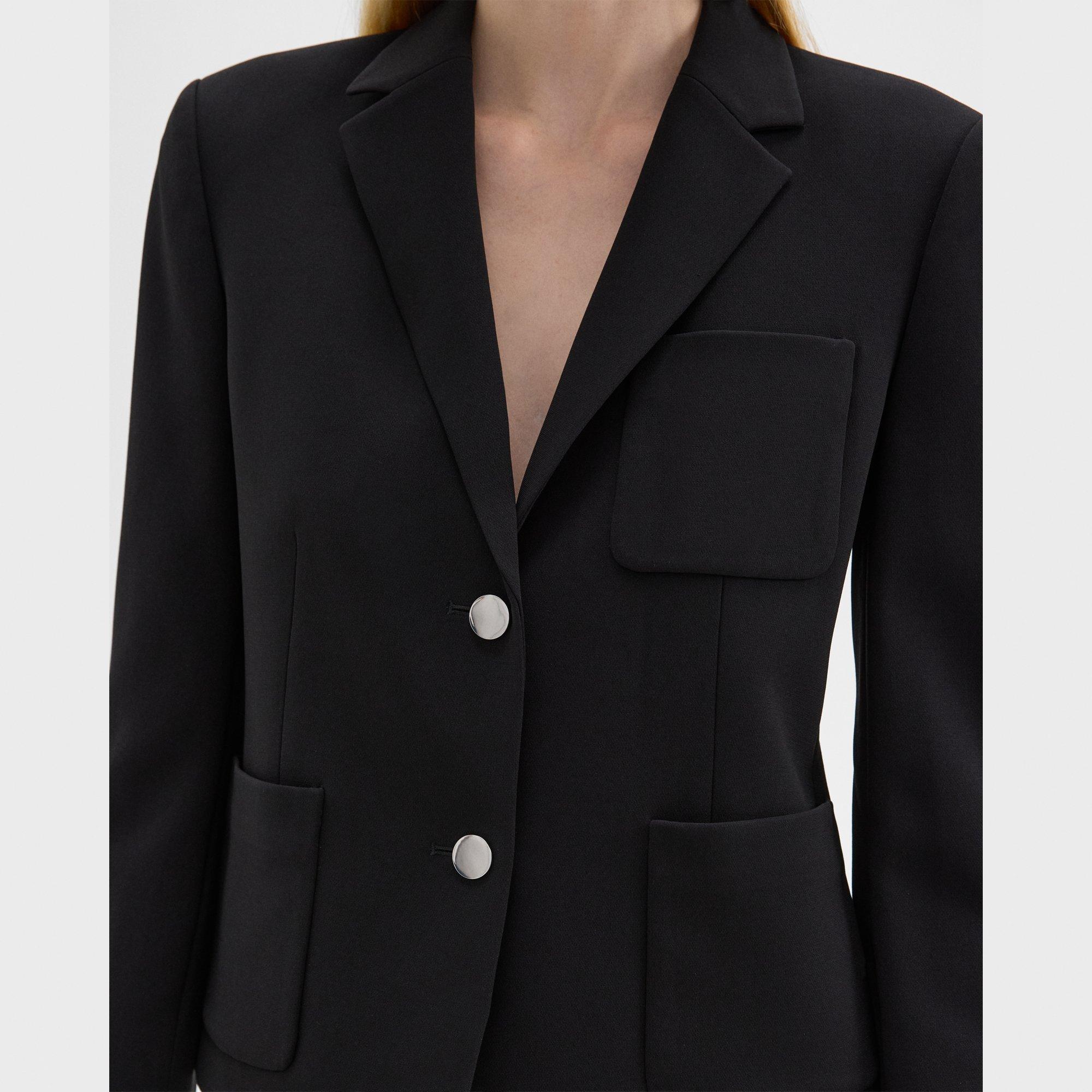 Boxy Patch Pocket Blazer in Admiral Crepe