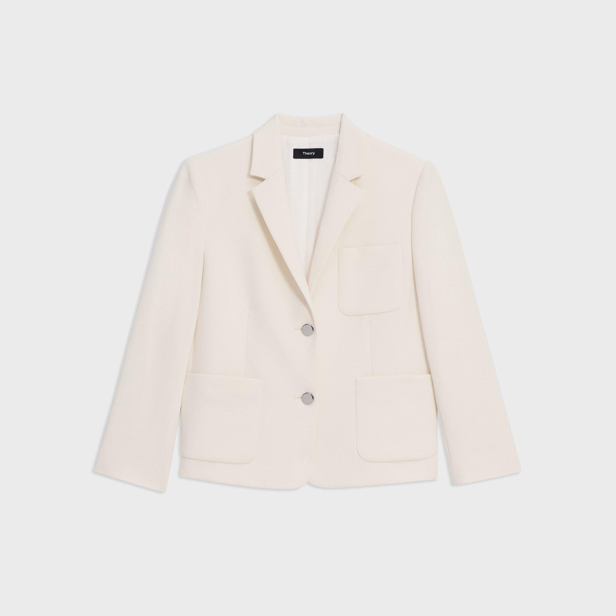 Boxy Patch Pocket Blazer in Admiral Crepe