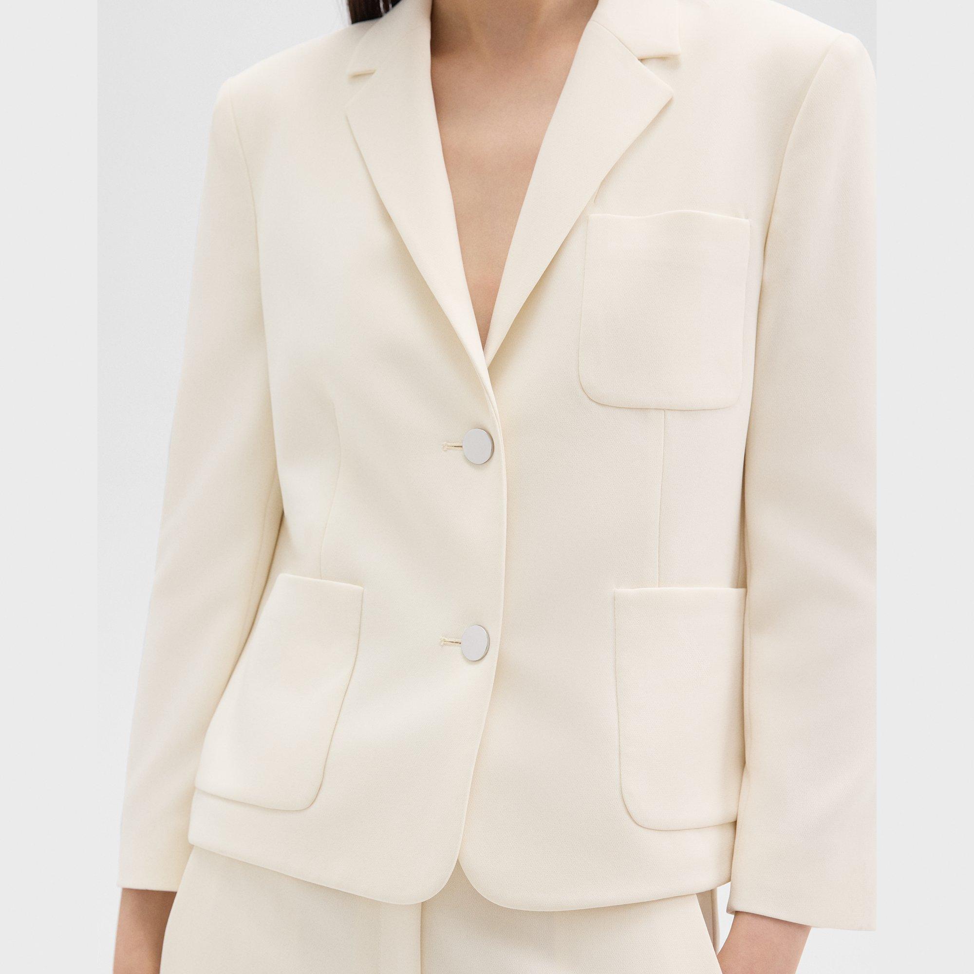 Boxy Patch Pocket Blazer in Admiral Crepe