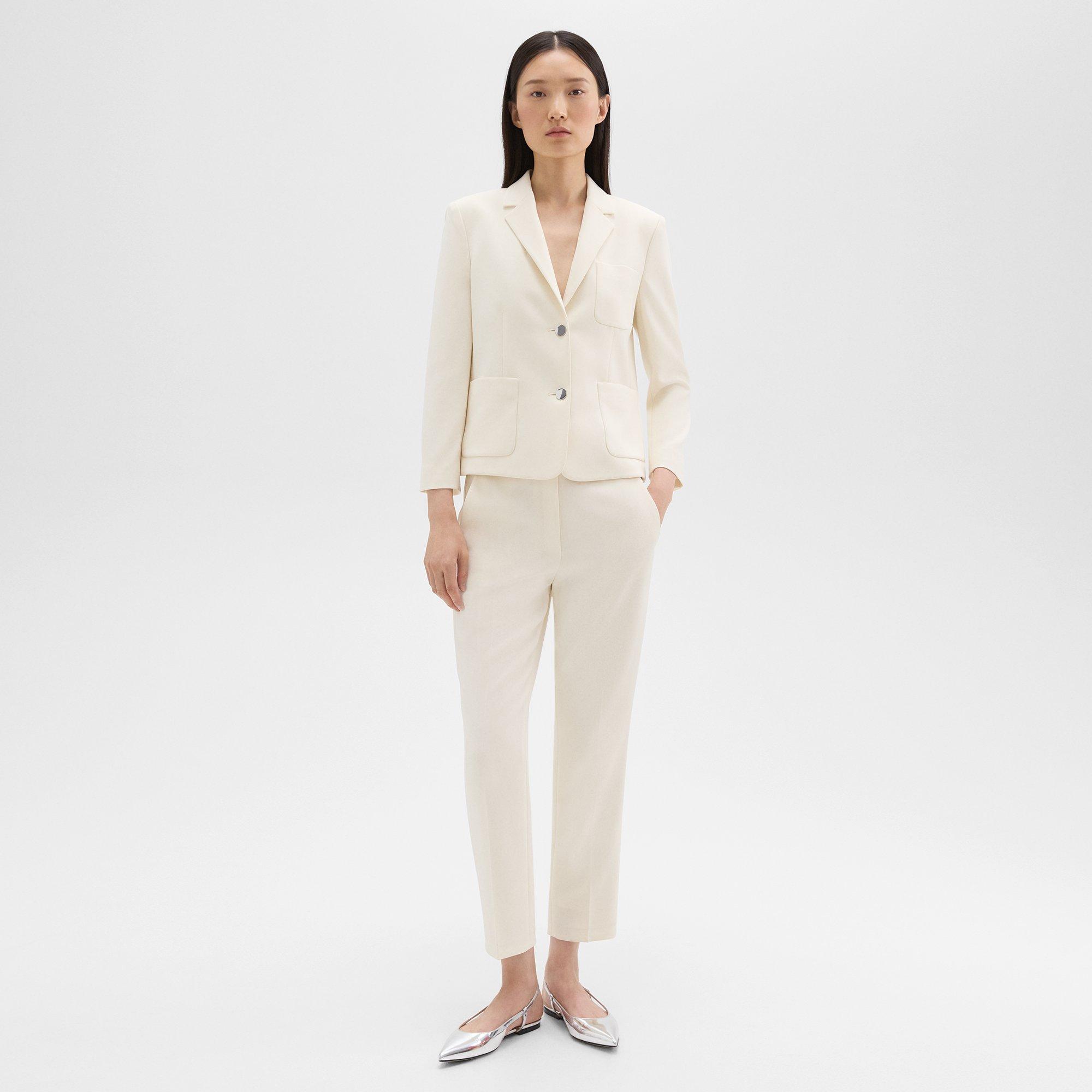 Boxy Patch Pocket Blazer in Admiral Crepe