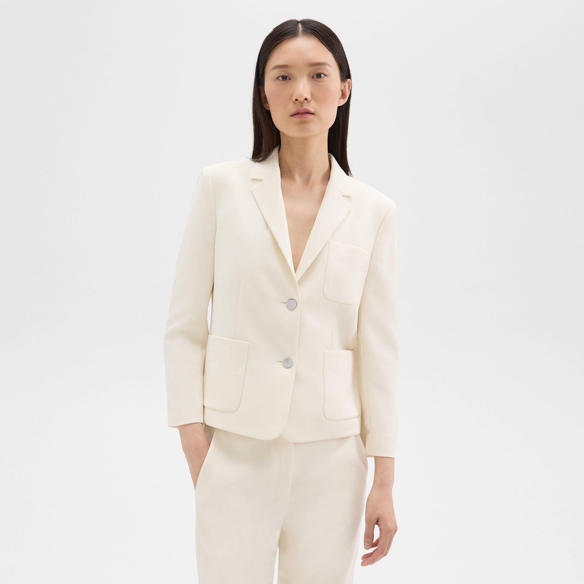 Admiral Crepe Boxy Patch Pocket Blazer | Theory