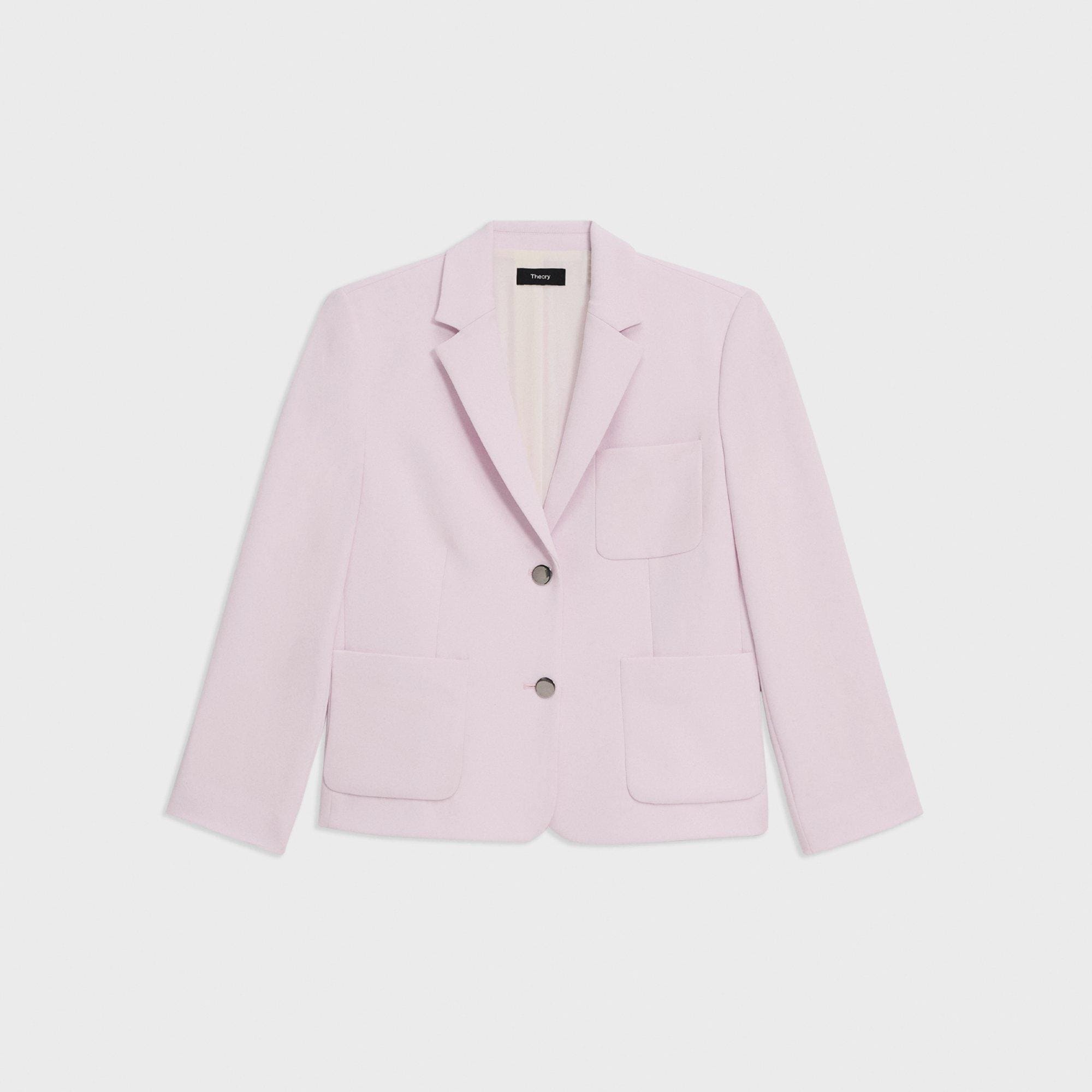 Boxy Patch Pocket Blazer in Admiral Crepe