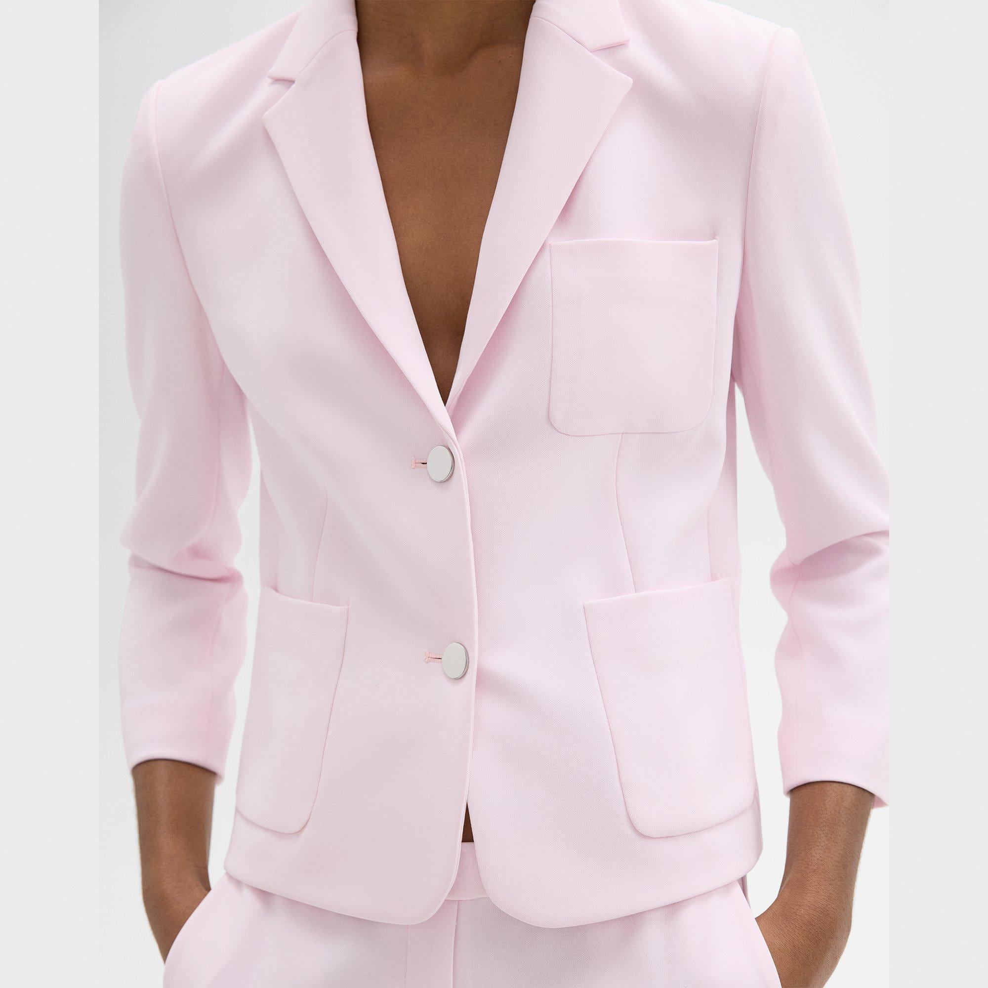 Boxy Patch Pocket Blazer in Admiral Crepe