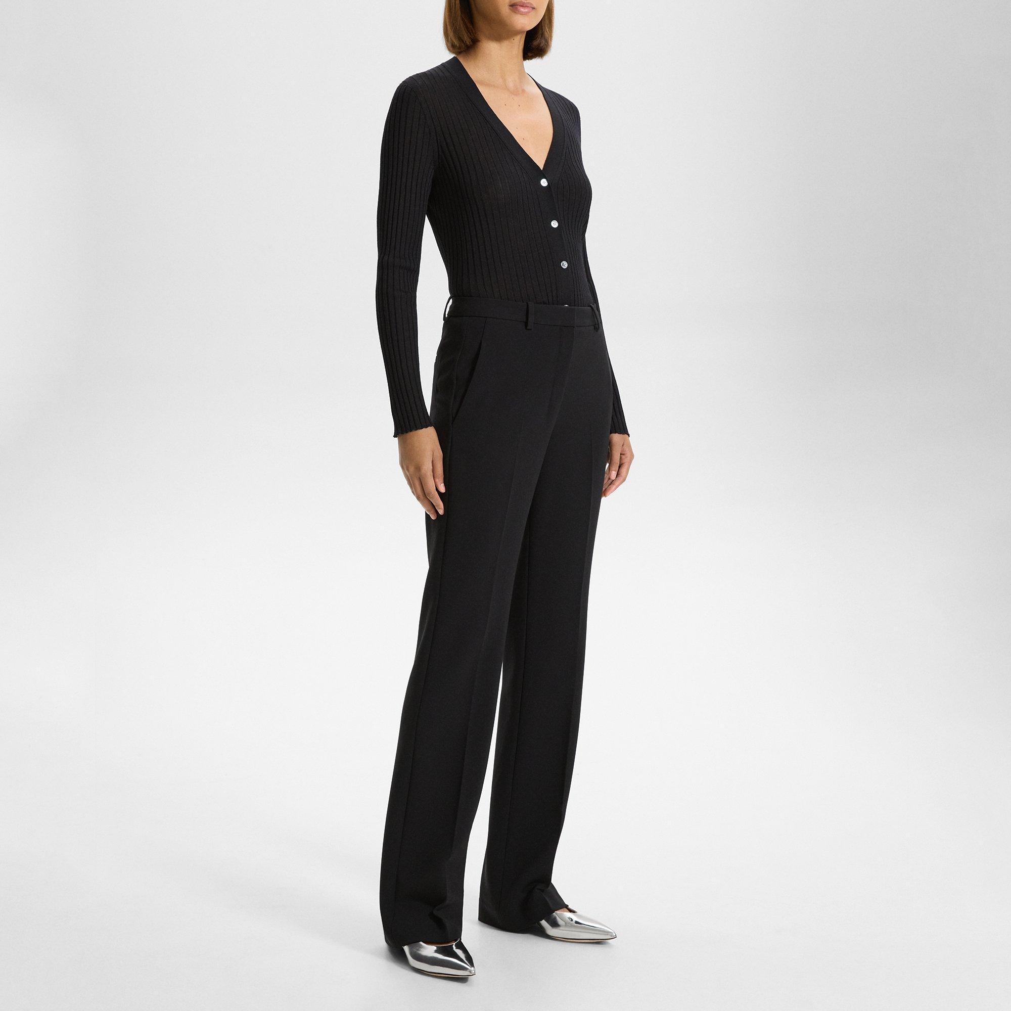 Flared Full-Length Pant in Admiral Crepe