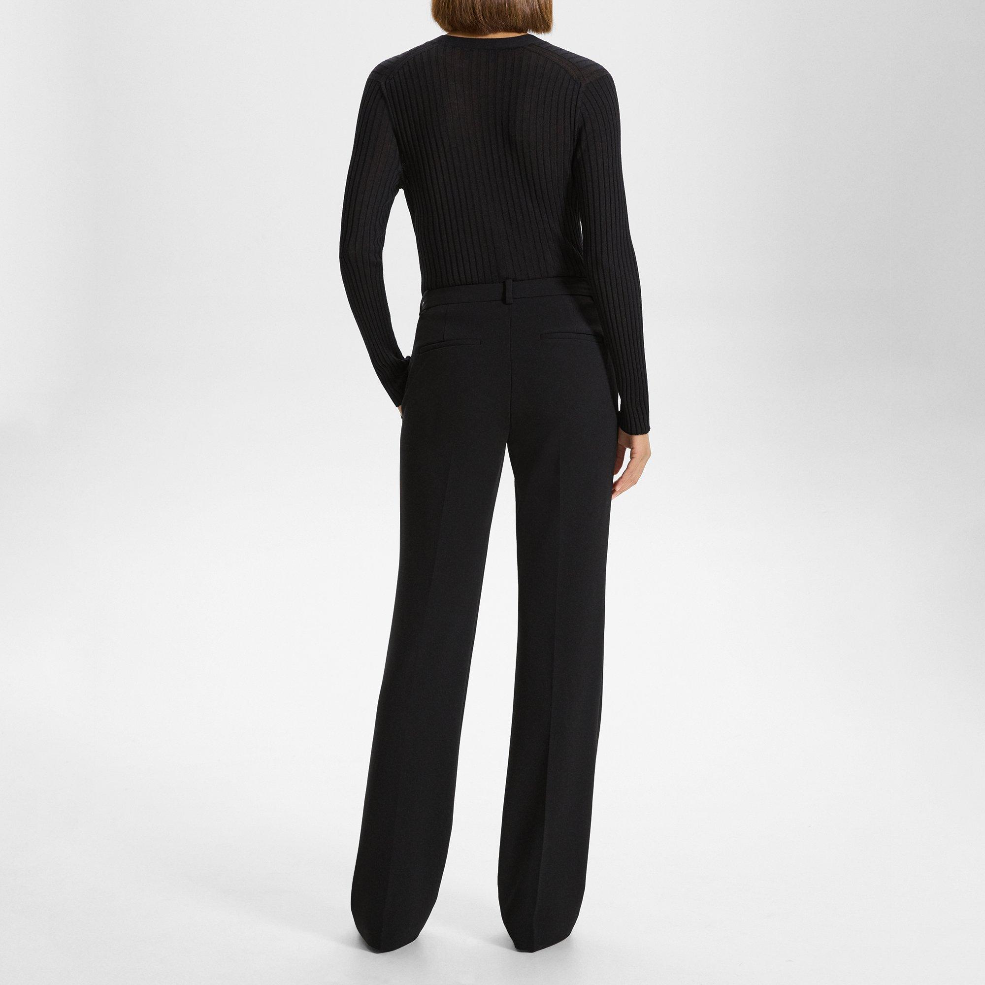 Flared Full-Length Pant in Admiral Crepe