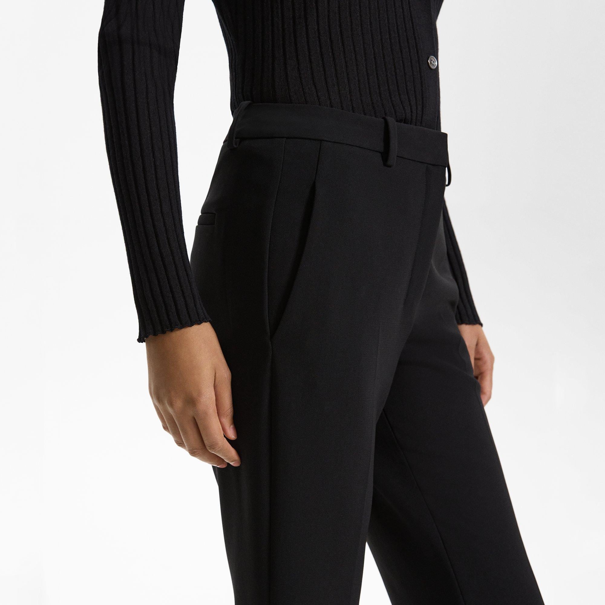 Flared Full-Length Pant in Admiral Crepe