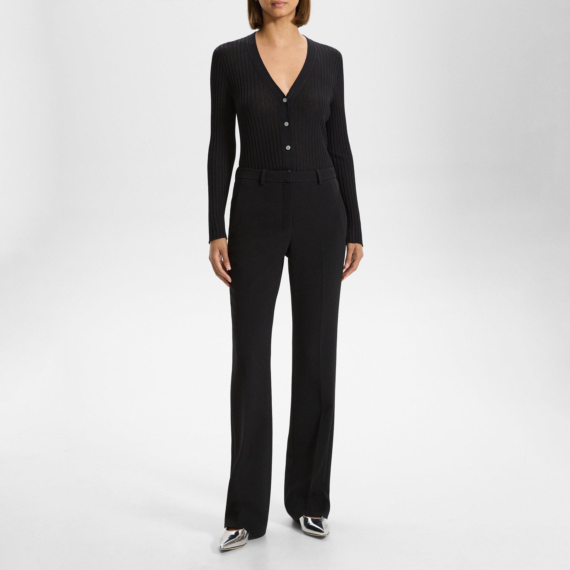 Flared Full-Length Pant in Admiral Crepe