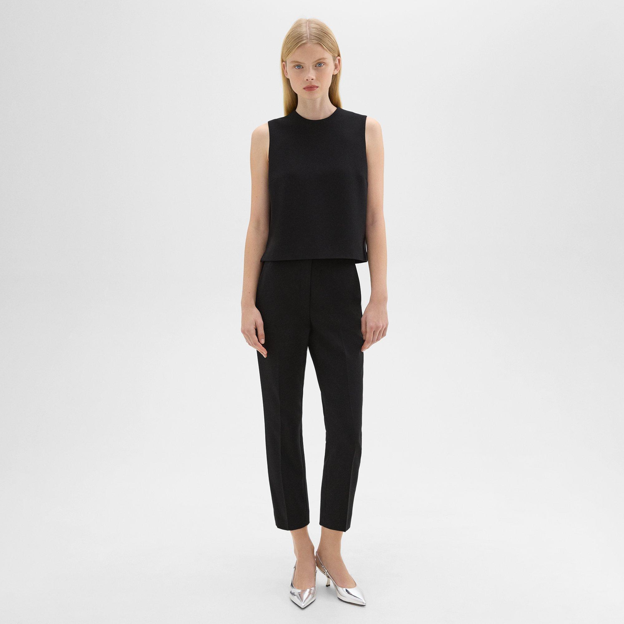 Admiral Crepe High-Waist Slim Crop Pant | Theory